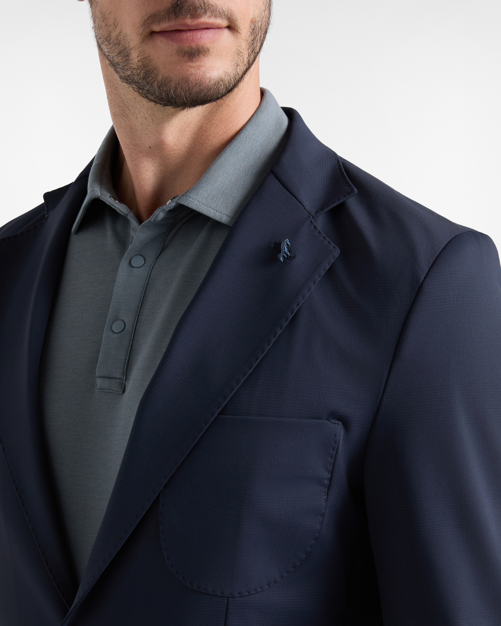 Technical-Fabric Cardigan Jacket, NAVY BLUE, large image number 2
