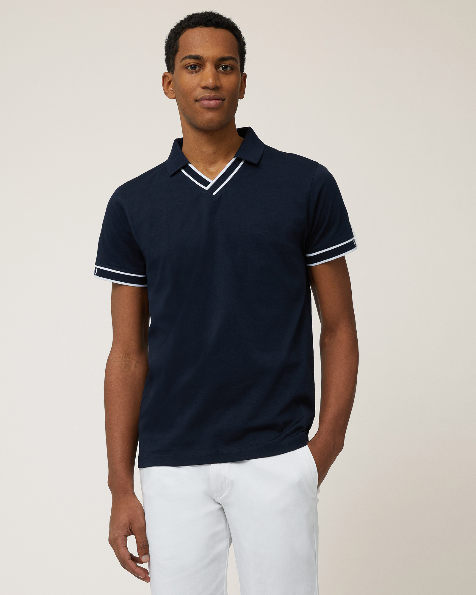 Polo Con Bordi Jacquard