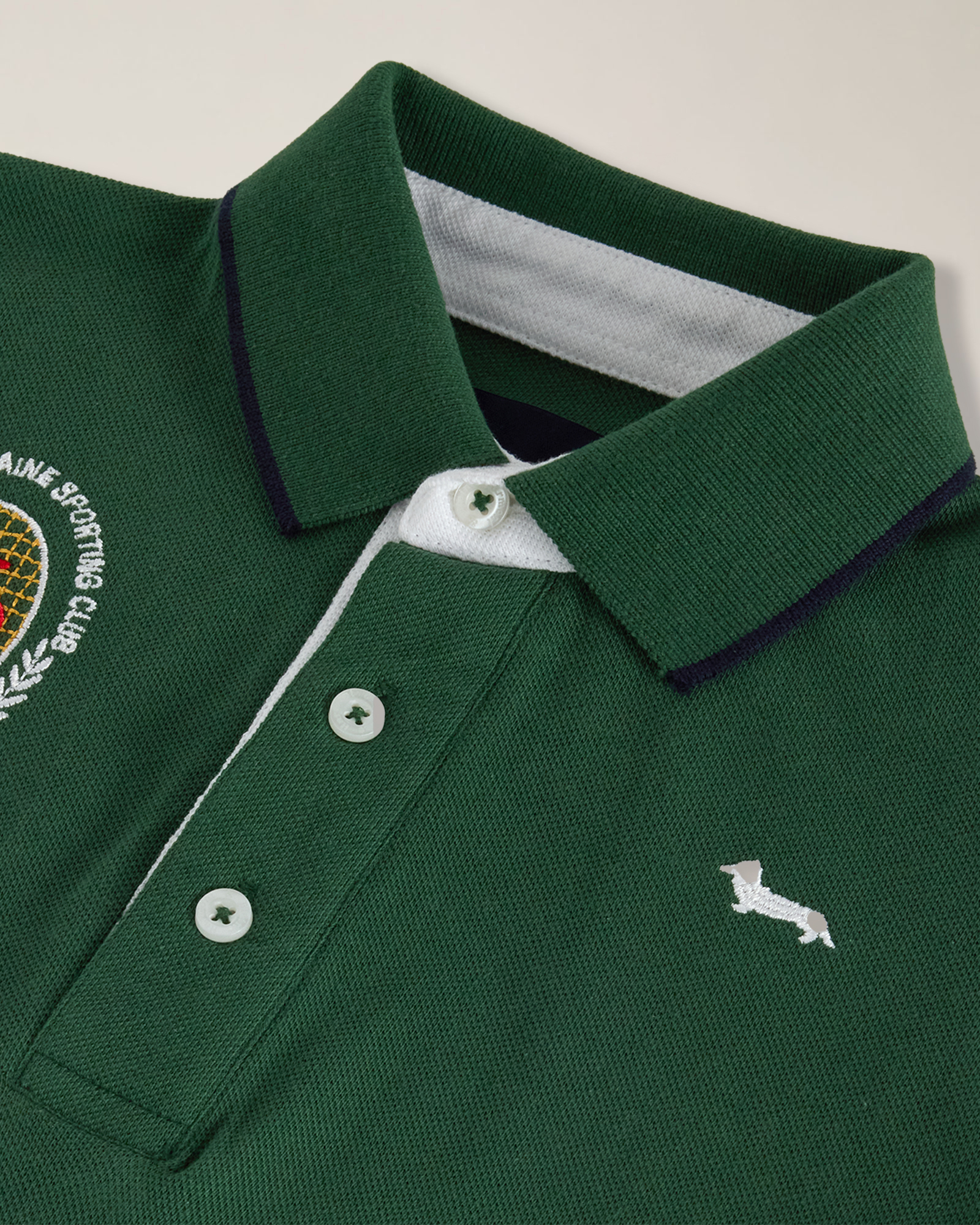 Polo piquet con ricamo logo, Verde, large image number 2