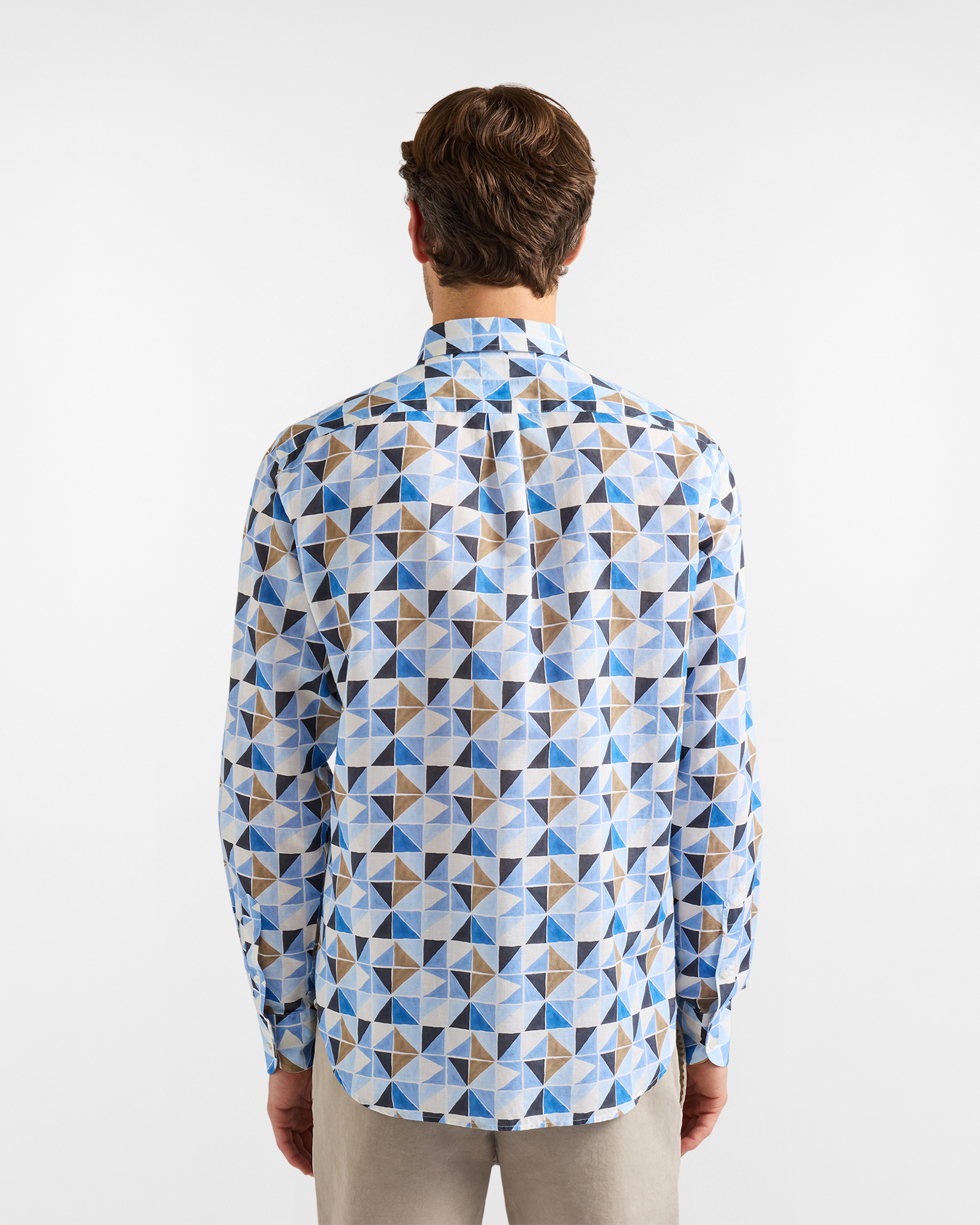 Camisa estampada regular fit, Celeste, large image number 2