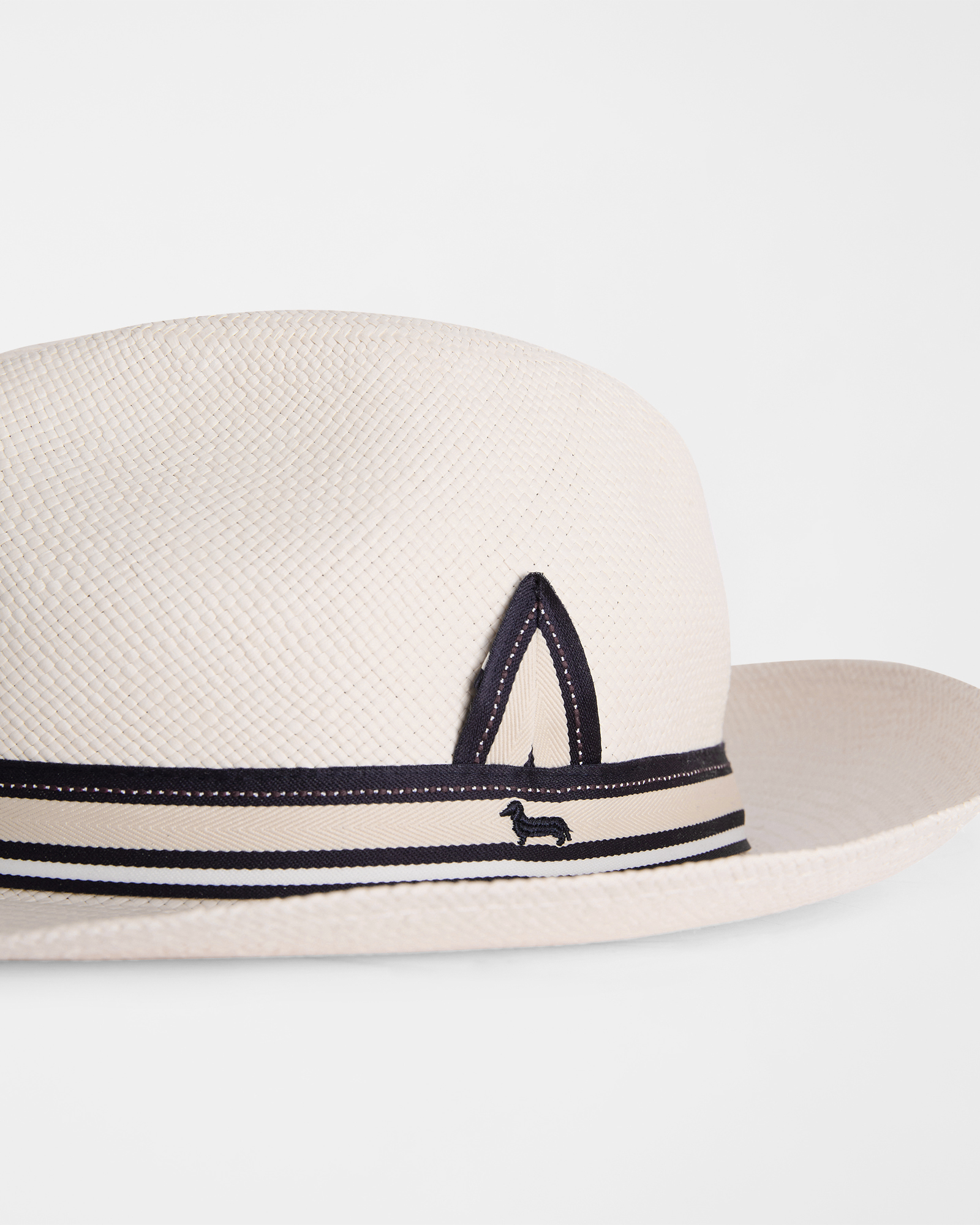 Men's Craftsmanship in Color straw Panama hat with embroidery, Beige, large image number 2