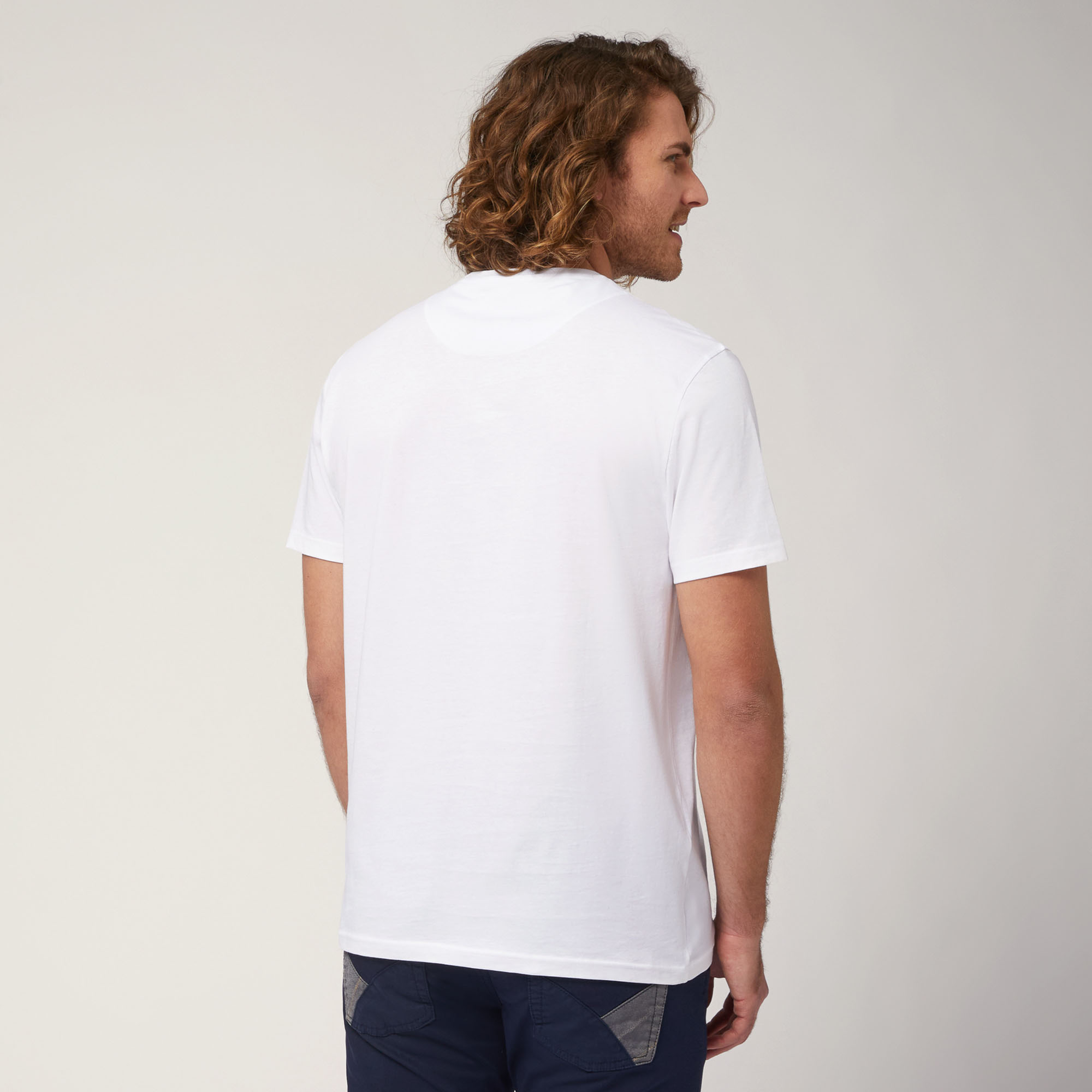 Camiseta con teckel grande estampado, Blanco, large image number 1