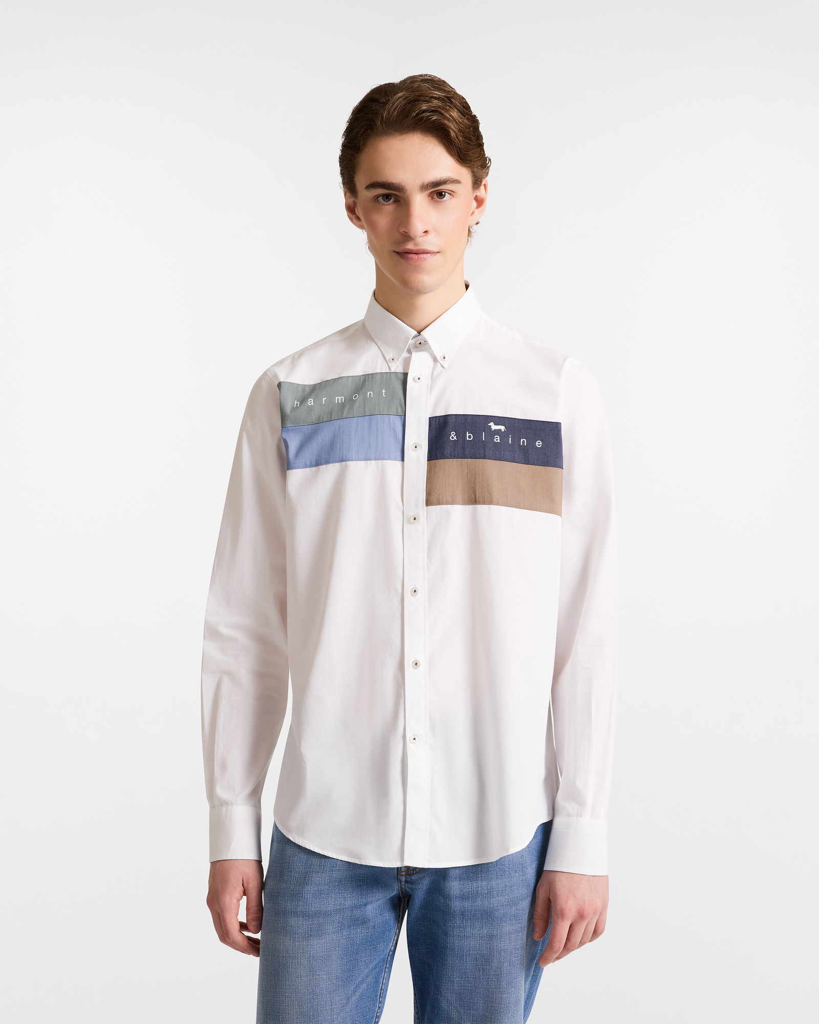 Shirt With Stripes And Logo Lettering