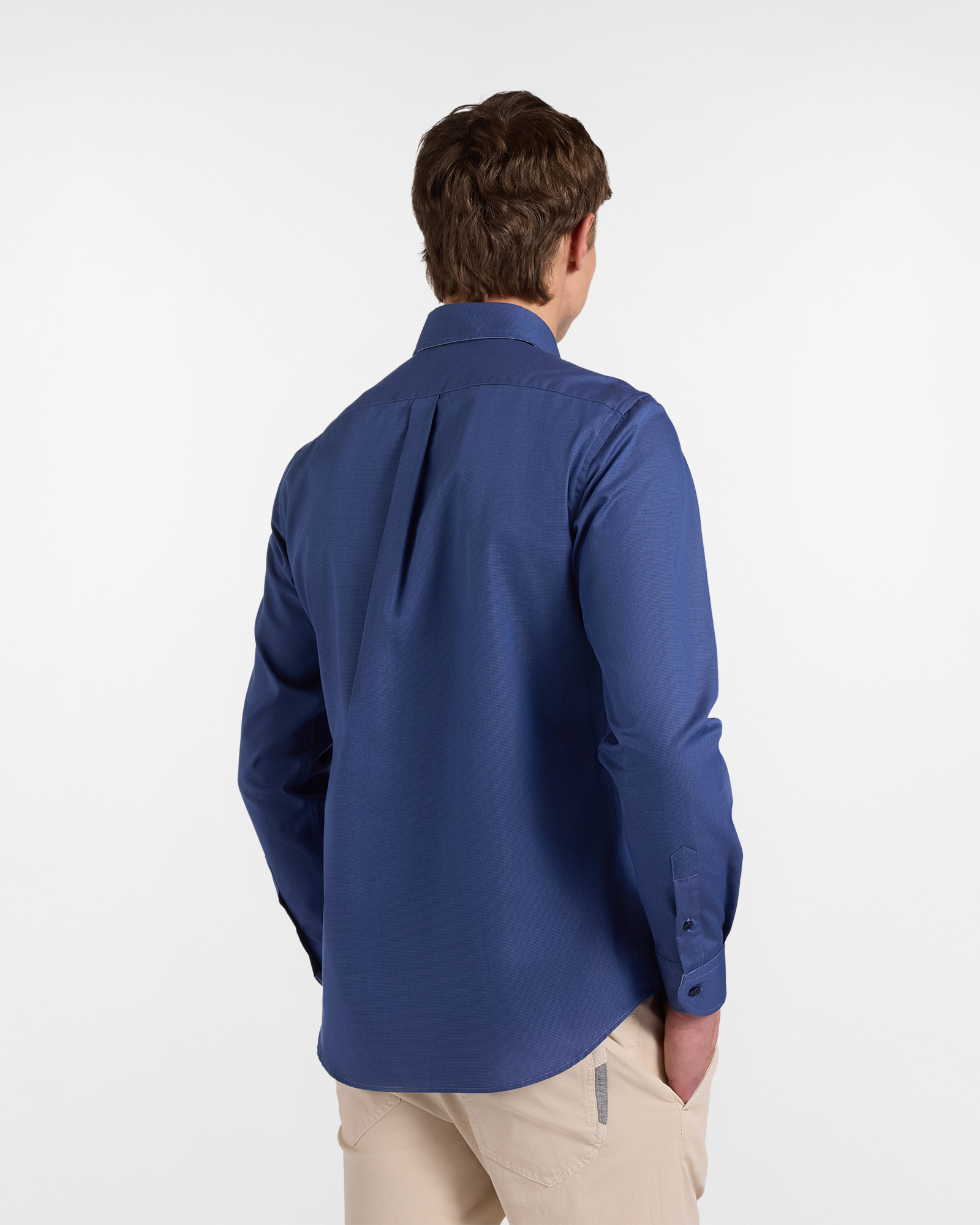 Camisa para hombre en algod&oacute;n estructurado, Azul Marino, large image number 2