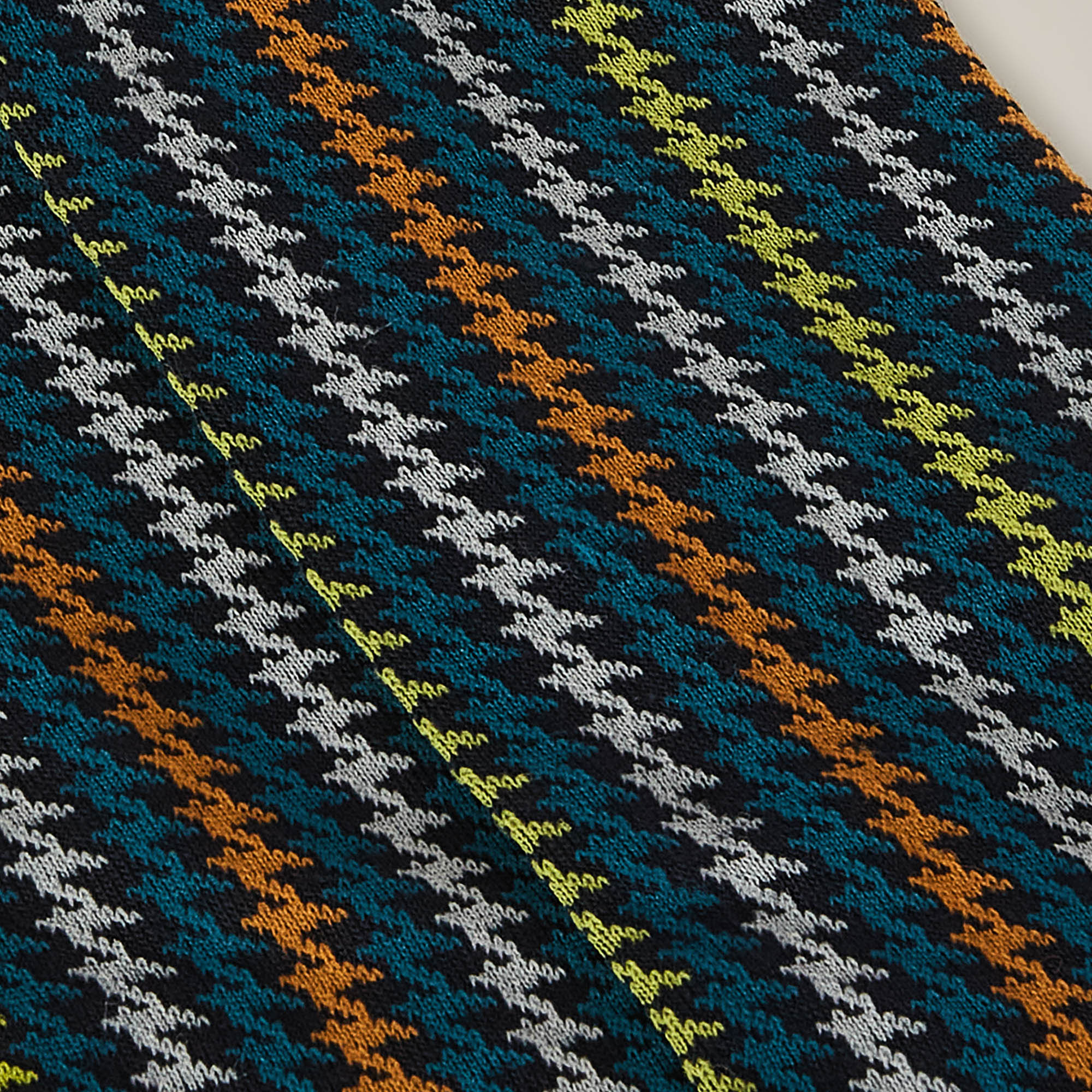 Houndstooth-Patterned Short Socks, Blue, large image number 1