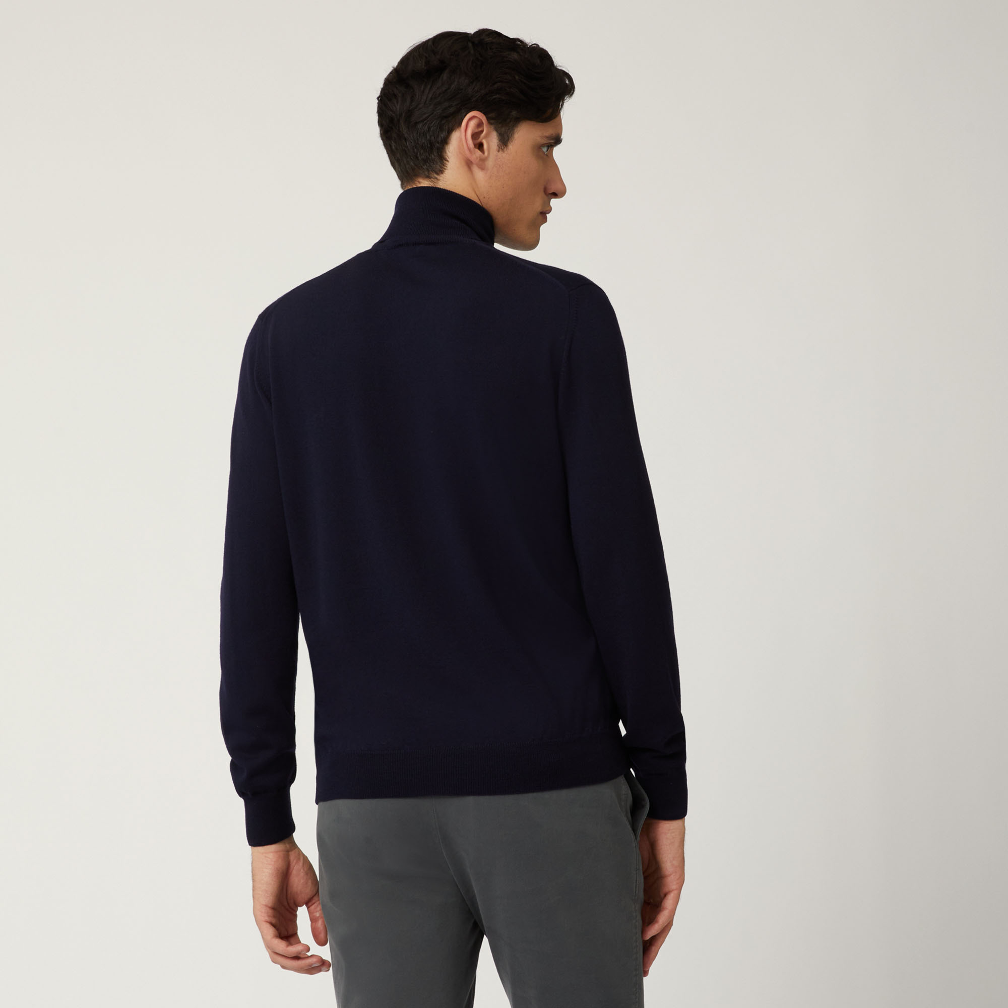 Merino Wool Turtleneck, Blue, large image number 1