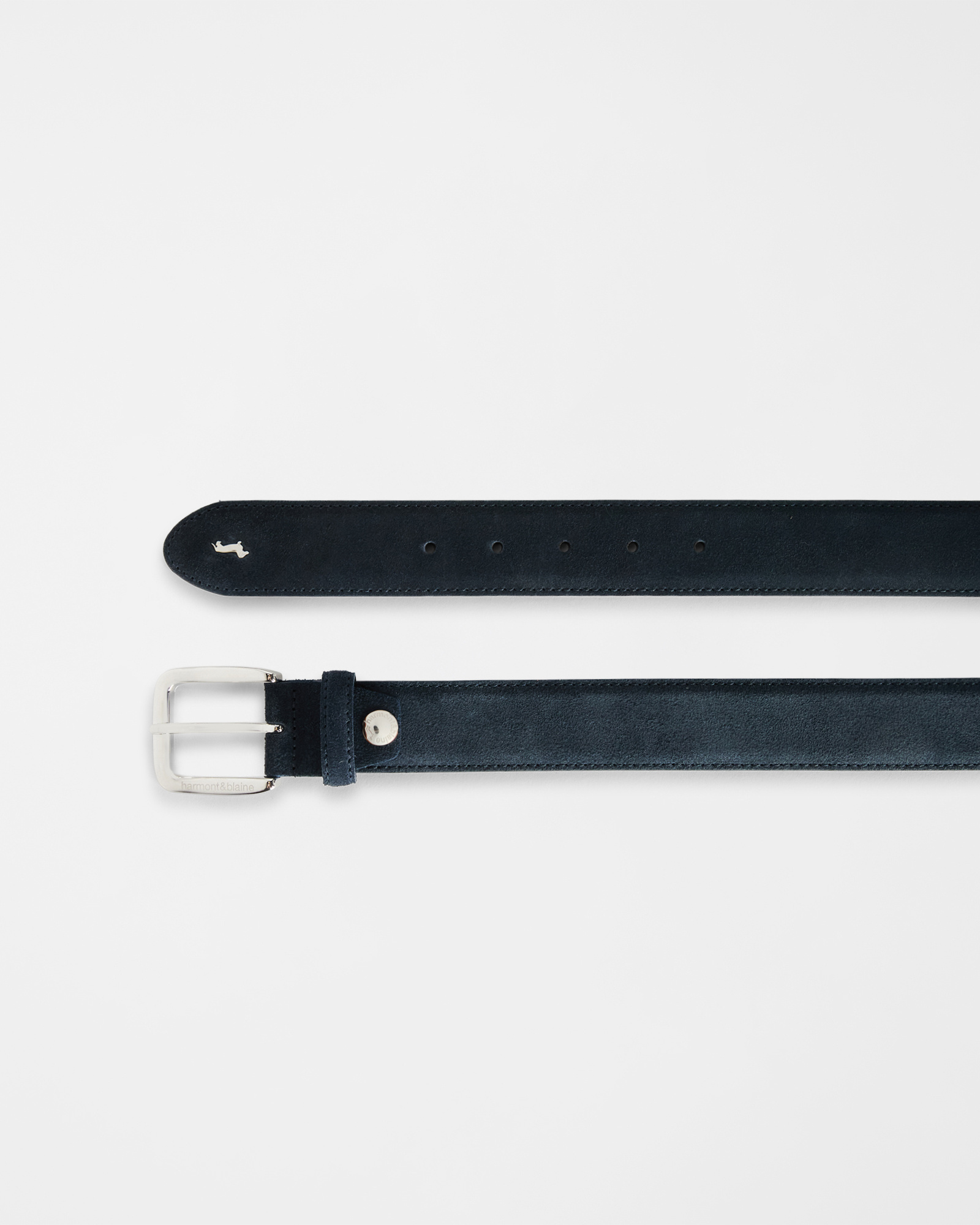 Suede leather belt, Blue, large image number 1