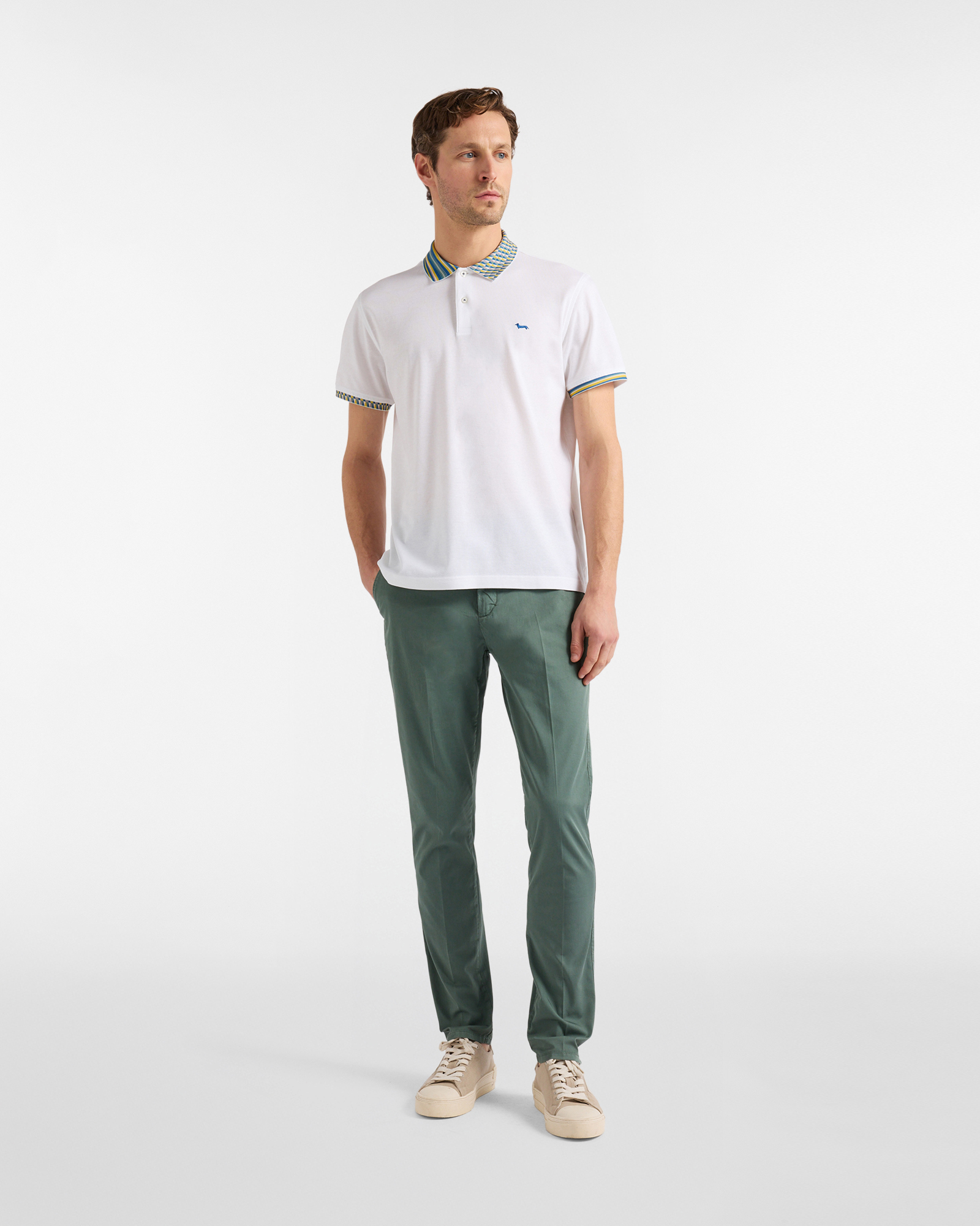 Polo shirt with printed collar, White, large image number 3