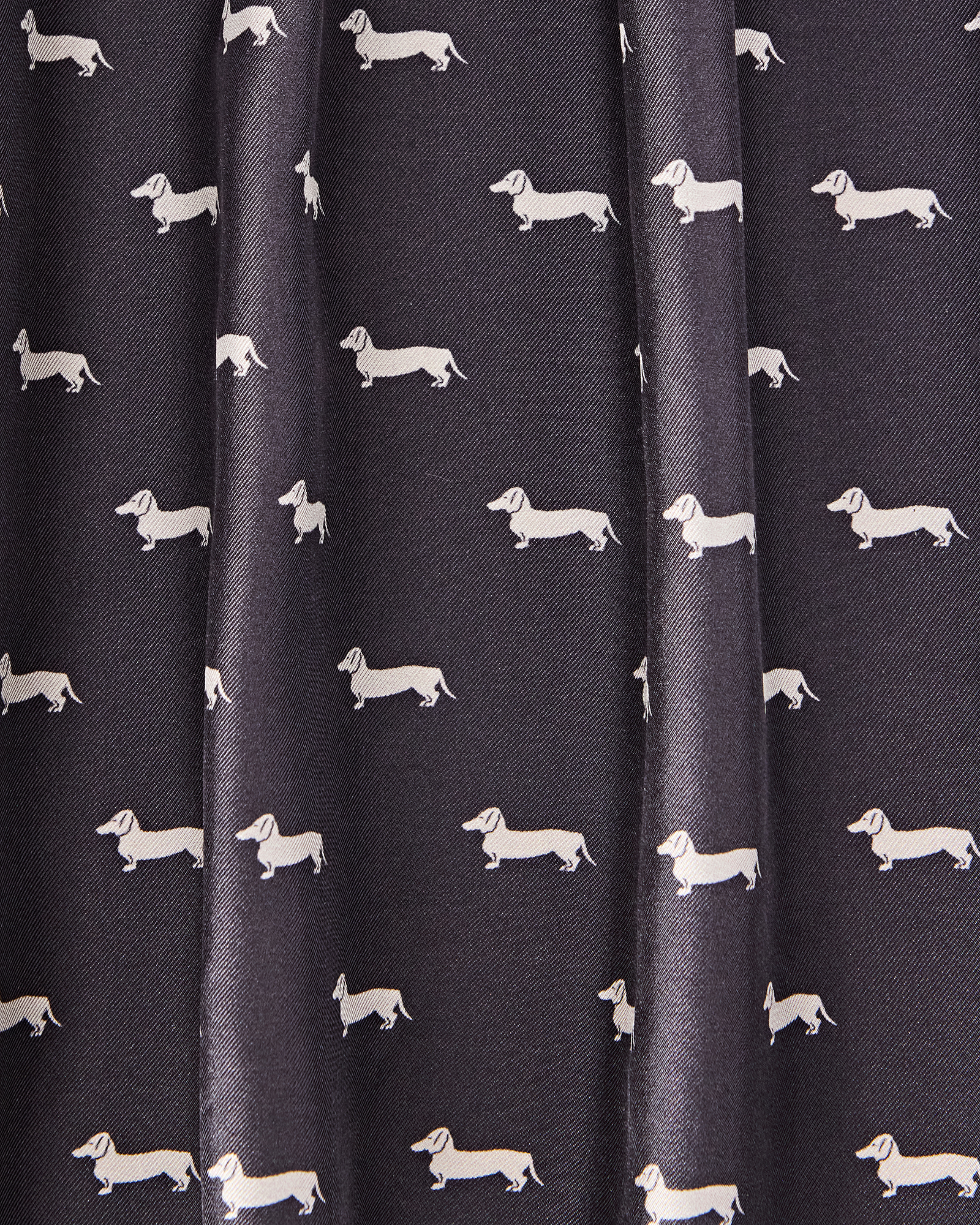 Men&rsquo;s pure silk bandana with all-over Bassotti print, NAVY BLUE, large
