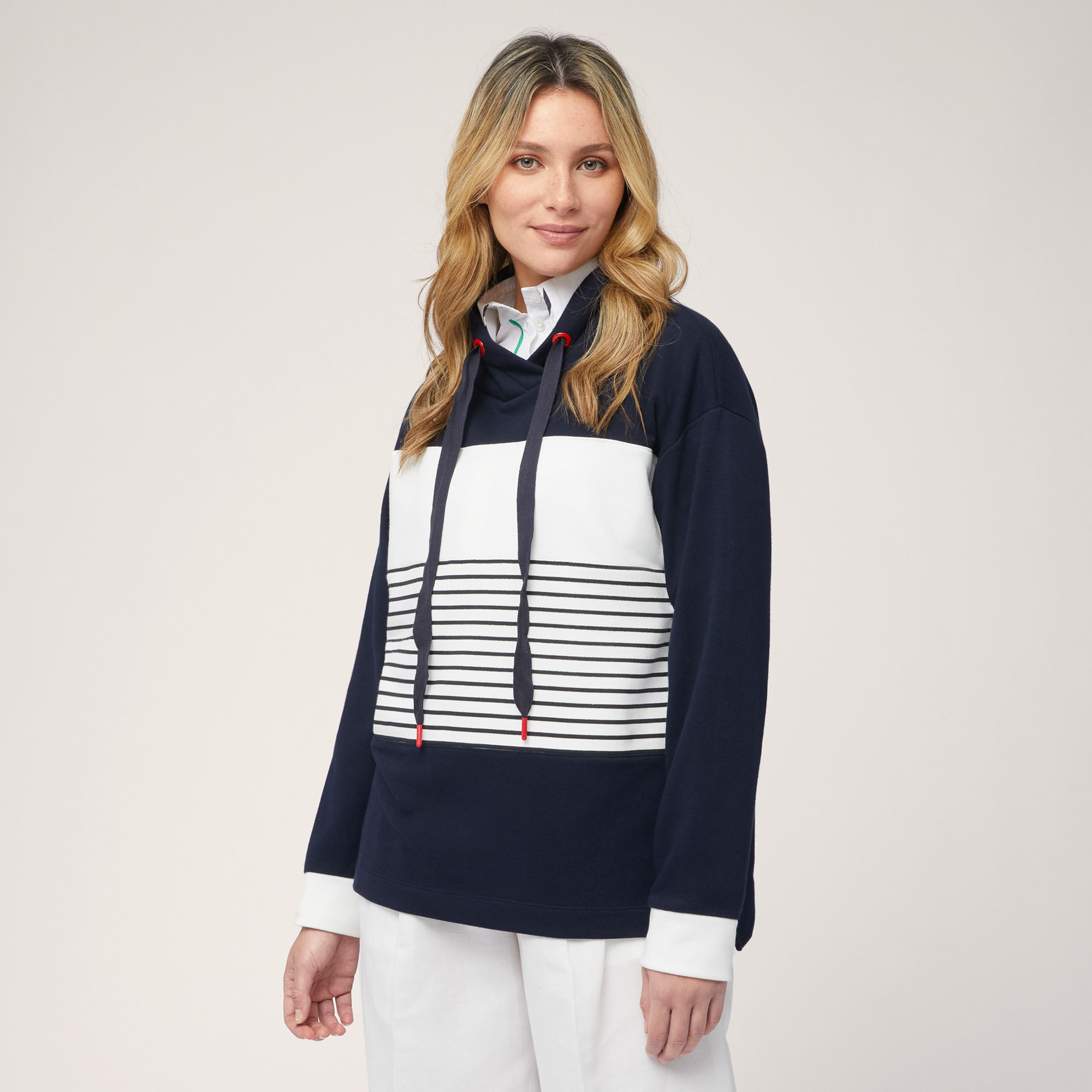 Striped Hoodie, Blue, large image number 0