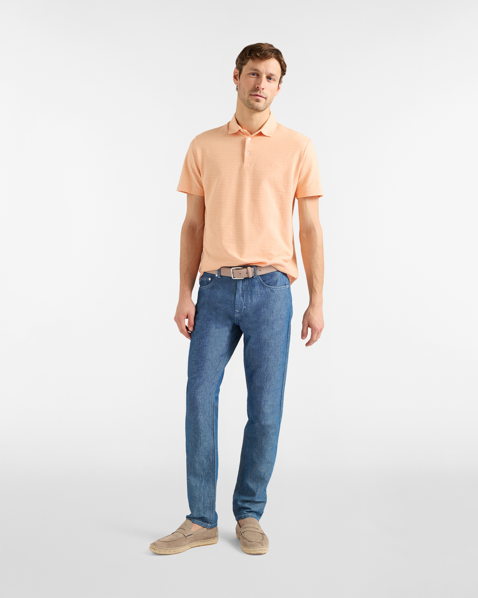 Narrow-fit linen/cotton 5-pocket jeans, Blue, large image number 3