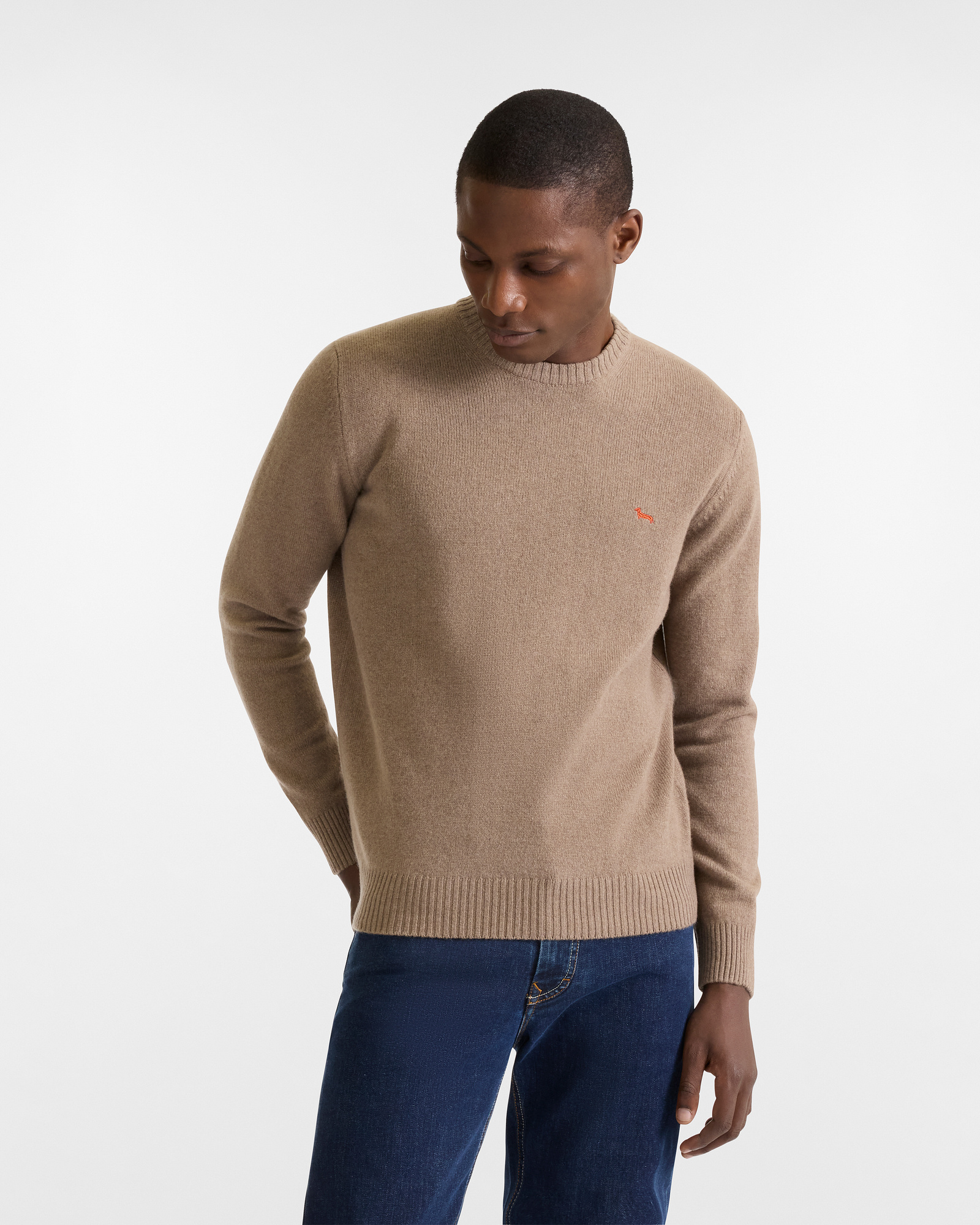 Wool and Cashmere Pullover, Leather, large