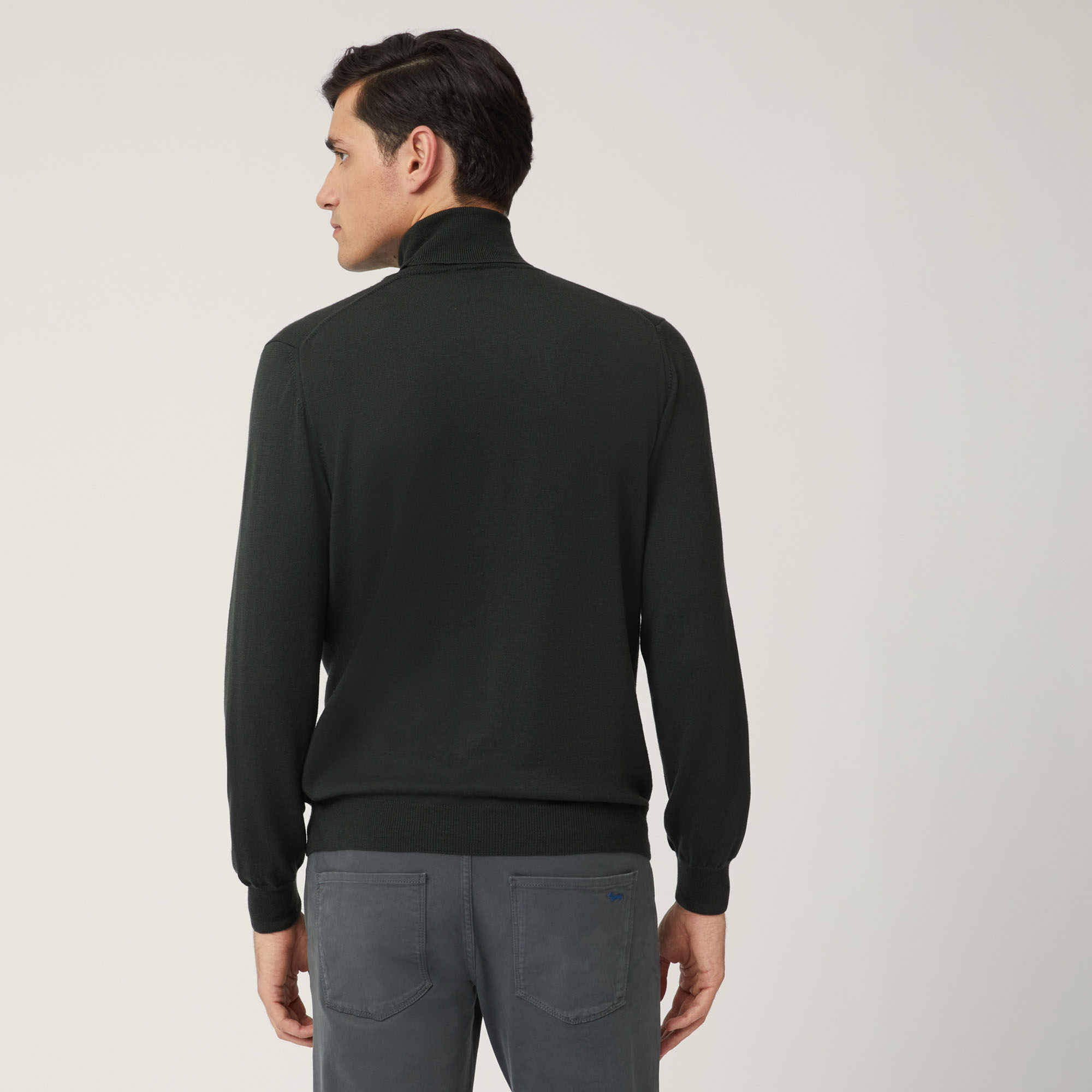Merino Wool Turtleneck, Green, large image number 1