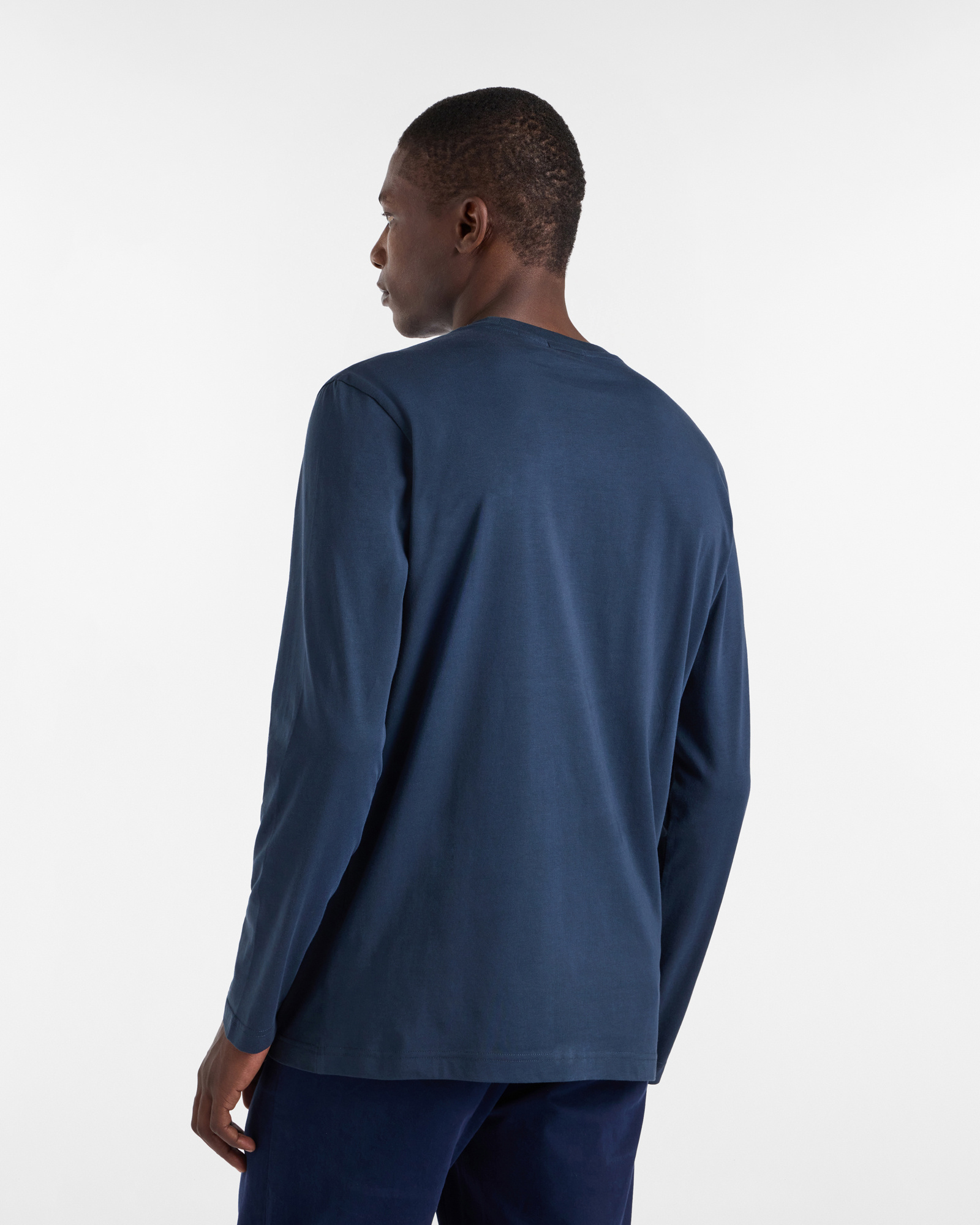 Long Sleeve T-Shirt with Dachshund, Navy Blue, large image number 1