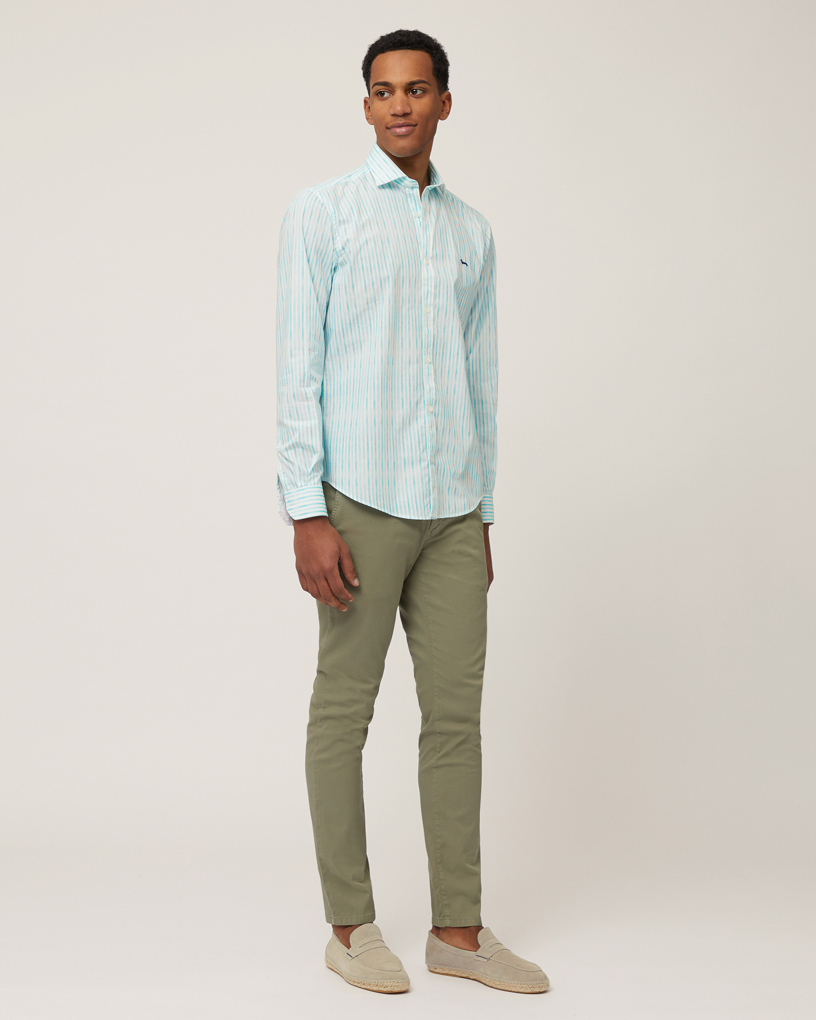 Gradient Stripe Shirt, Turquoise, large image number 3