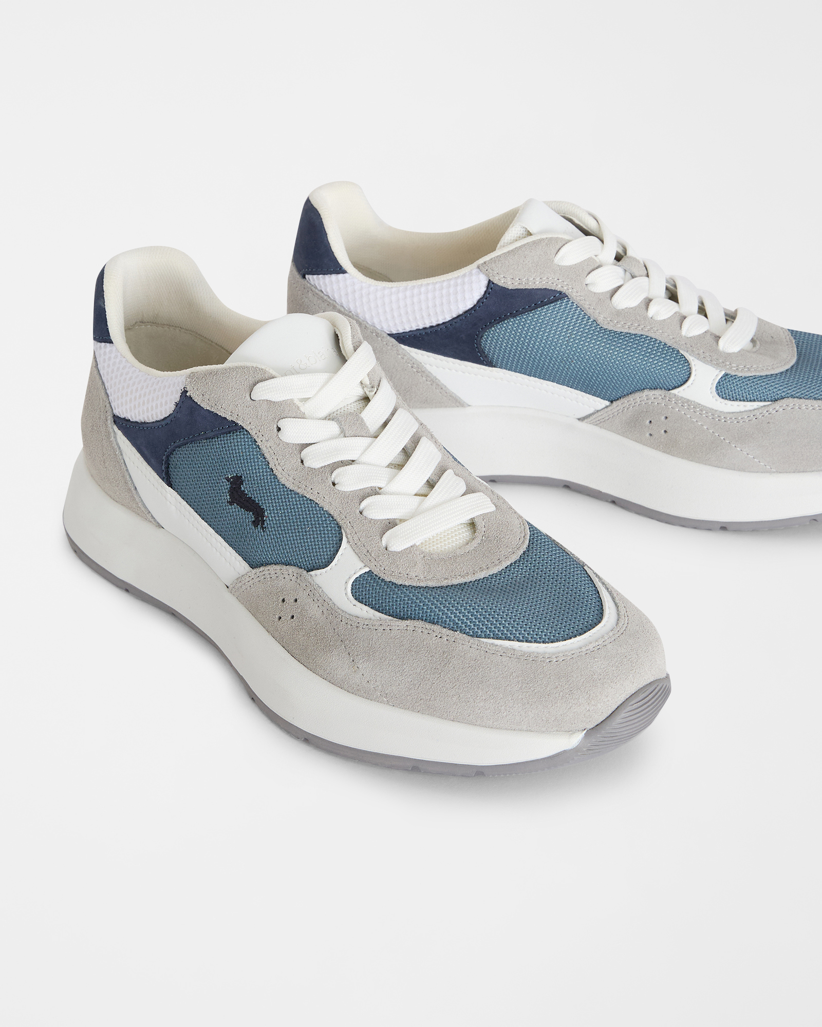 Mixed fabric sneakers, Gray, large image number 3