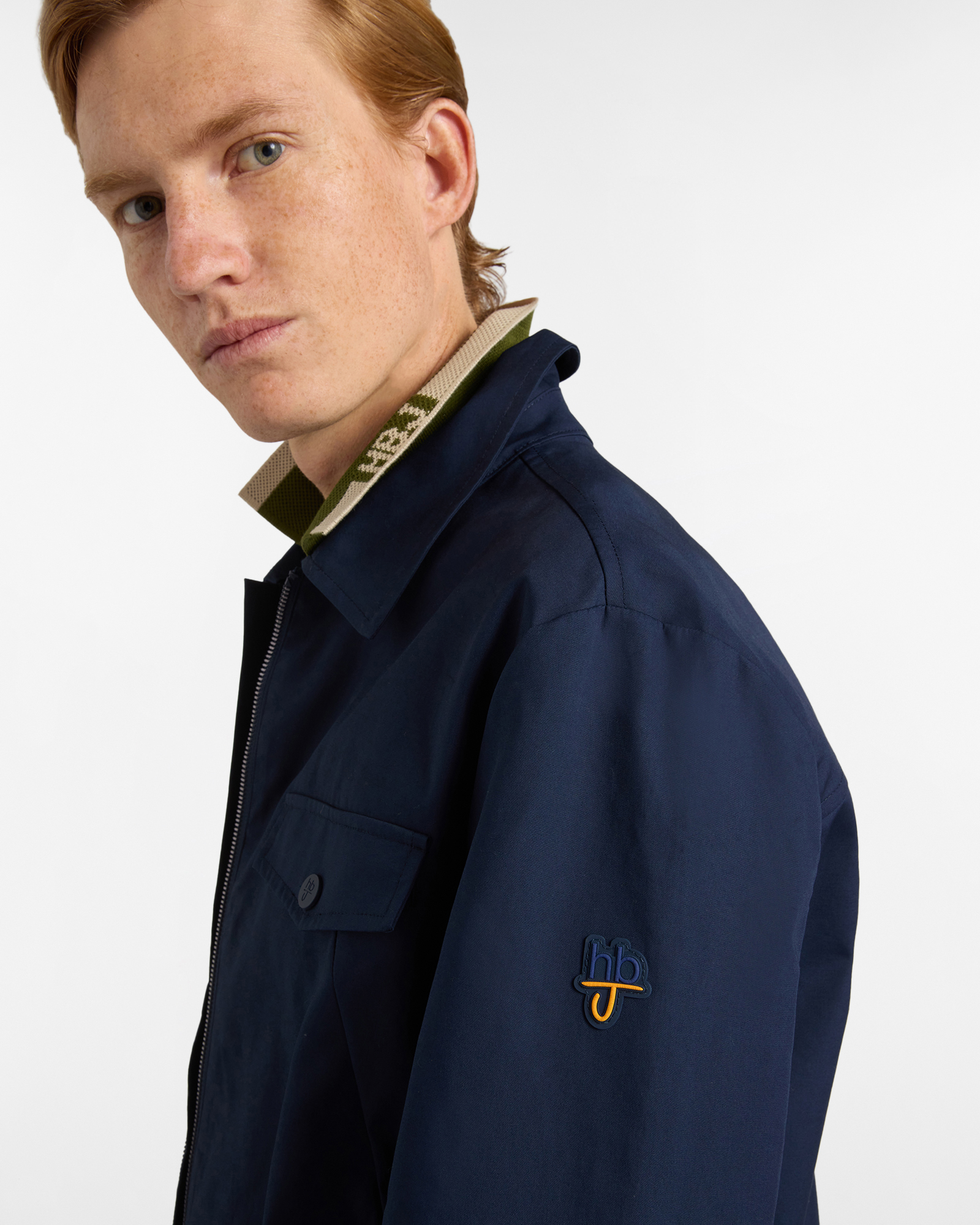 Giubbino Uomo in Cotone con Tasche Applicate, Blu scuro, large image number 2