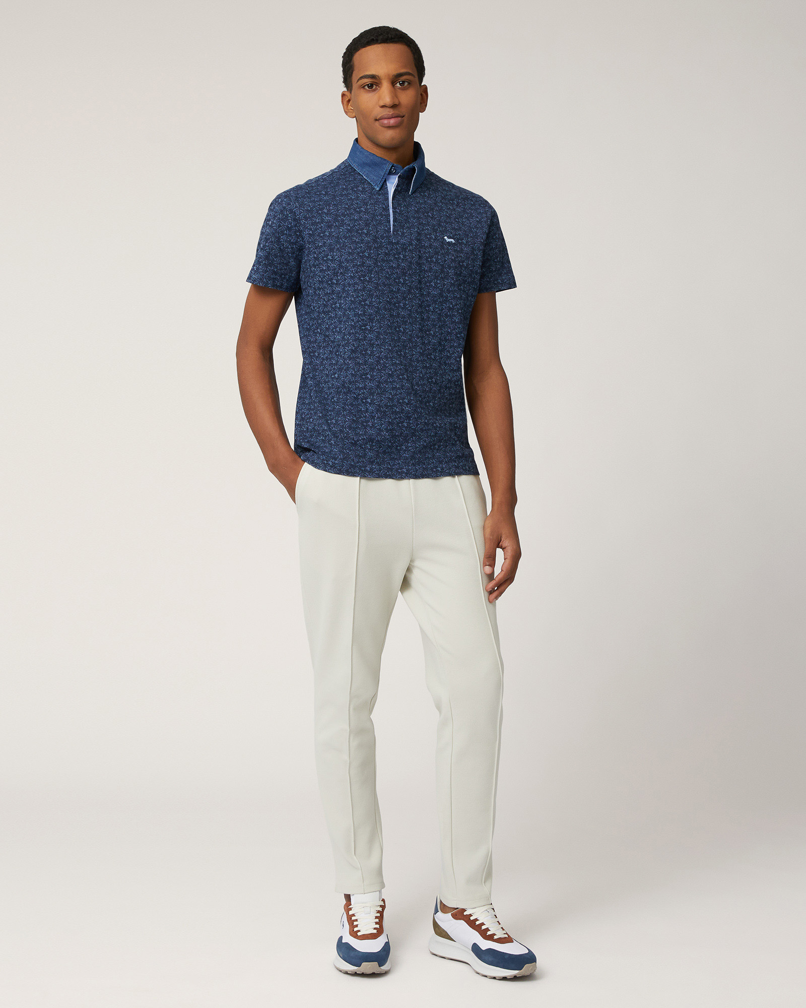 Polo de piqué estampado, Marino, large image number 3