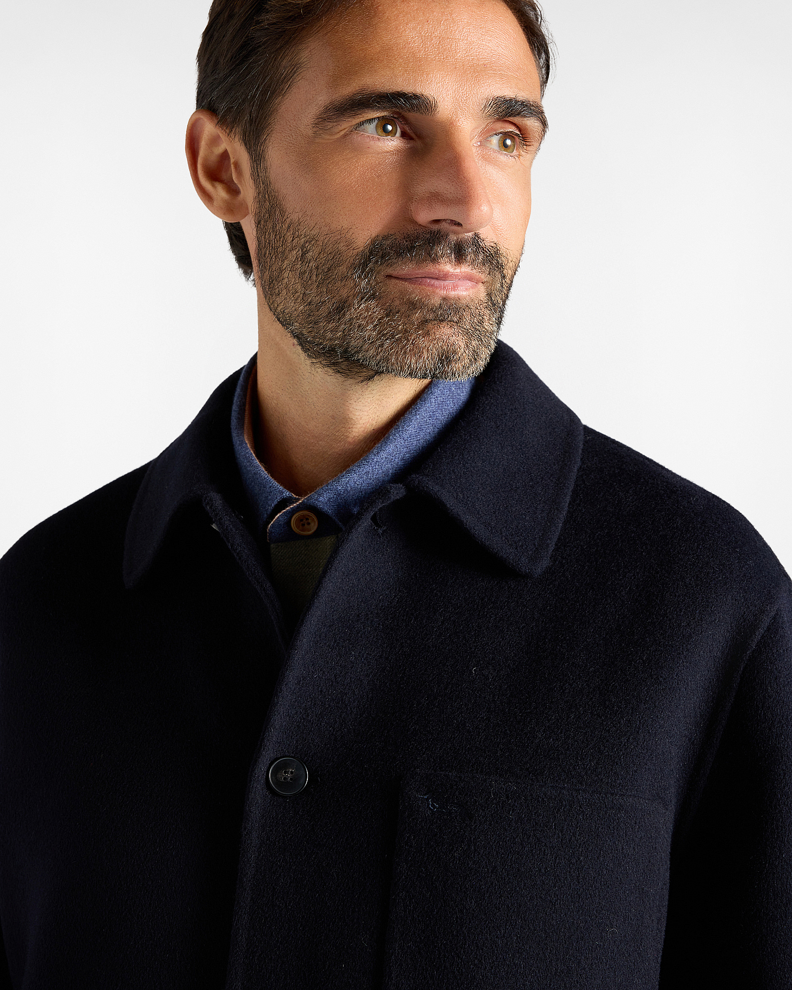 Wool Overshirt, NAVY BLUE, large image number 2
