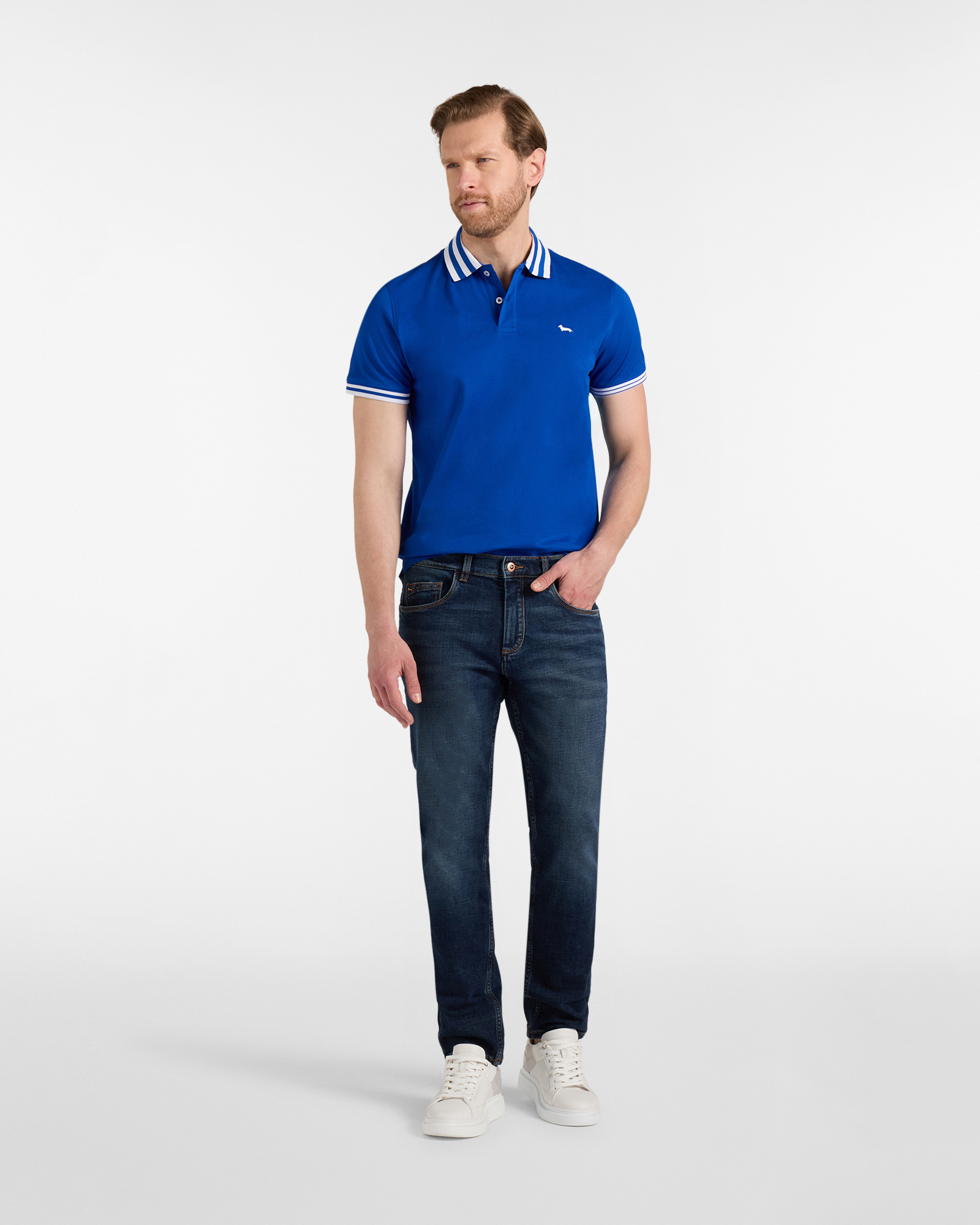 Polo de hombre de la colecci&oacute;n c&aacute;psula Sorbetto de piqu&eacute;, Azul, large image number 3