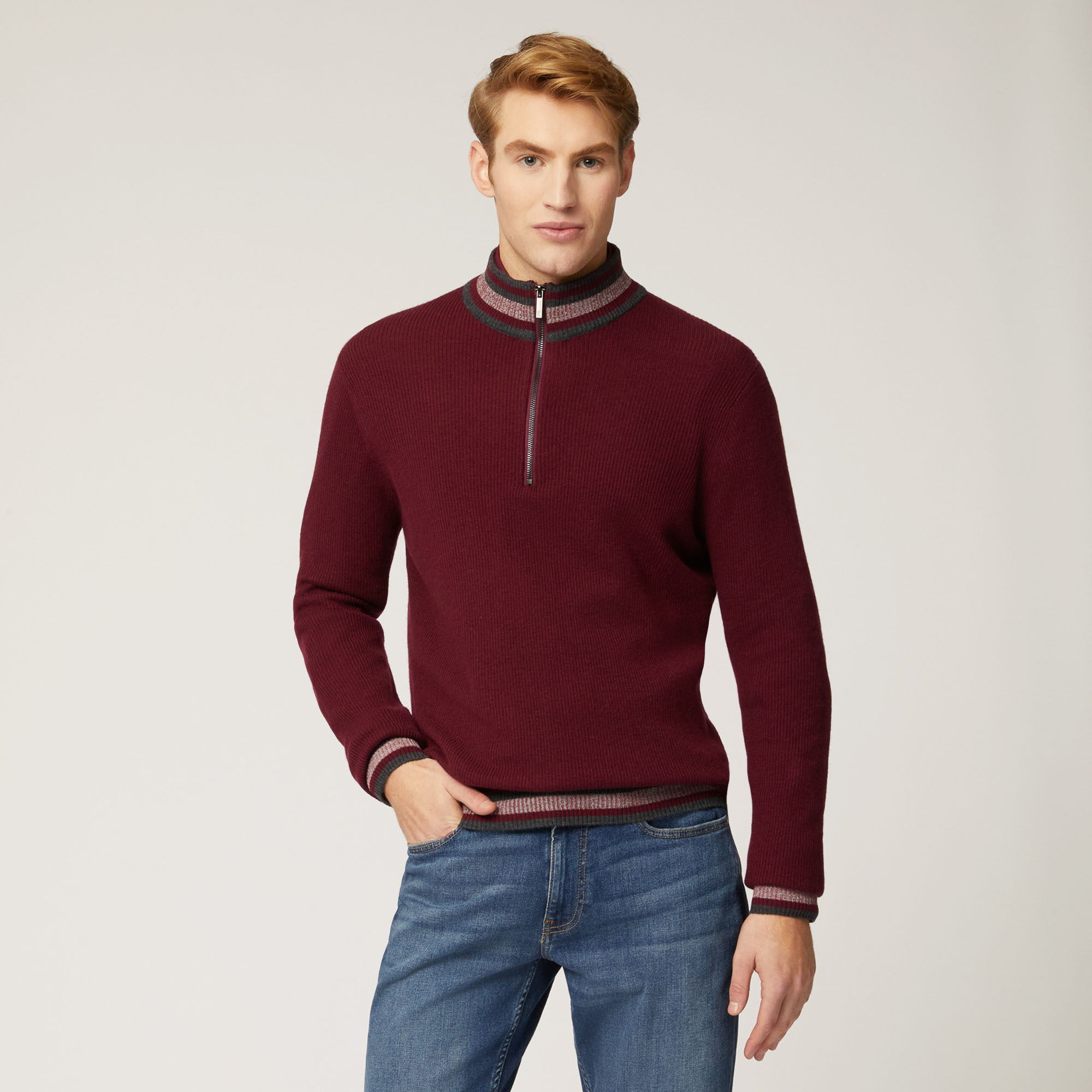 Pullover Con Mezza Zip Hbj