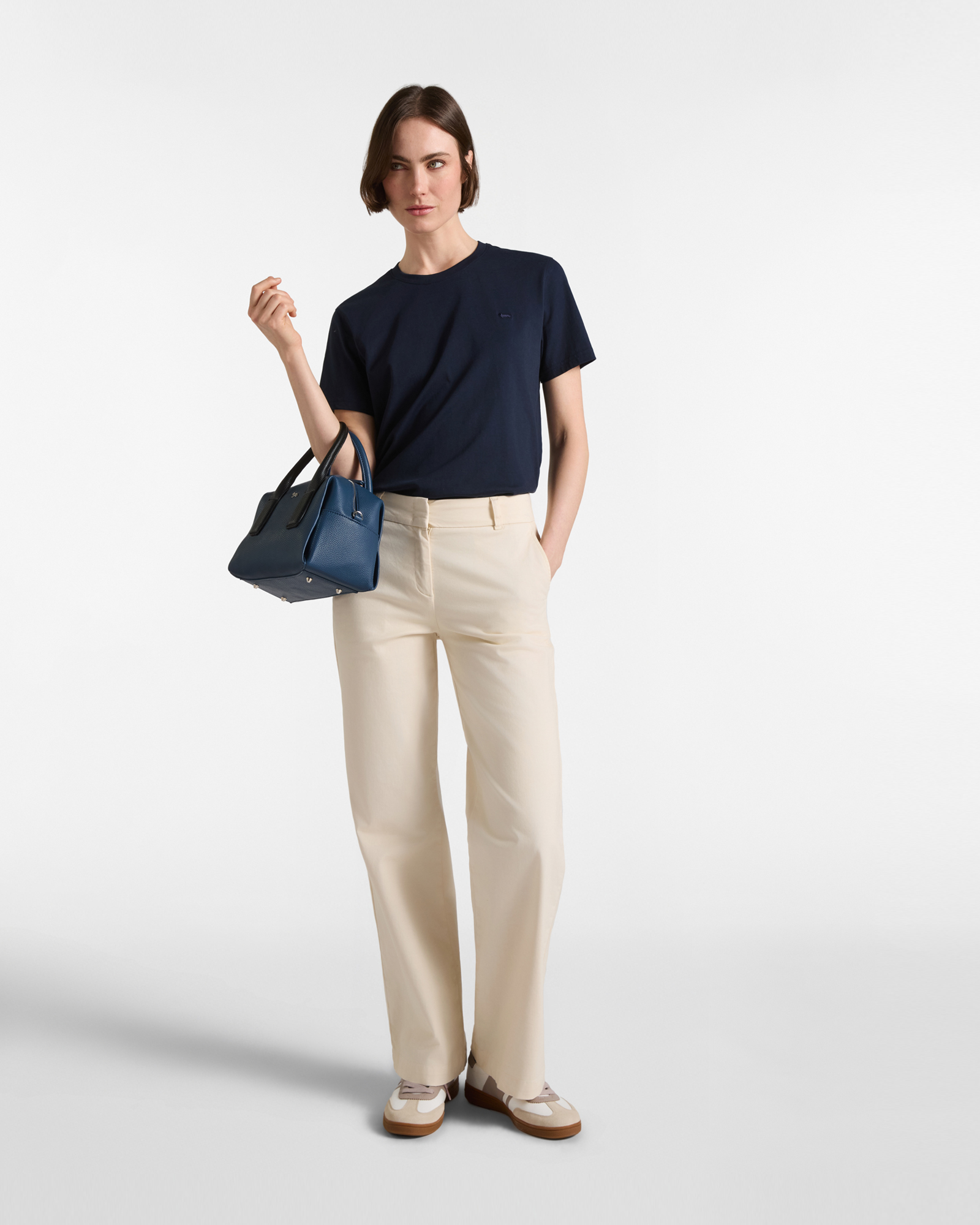 Women&rsquo;s dark  stretch cotton chino trousers, TAUPE, large image number 3