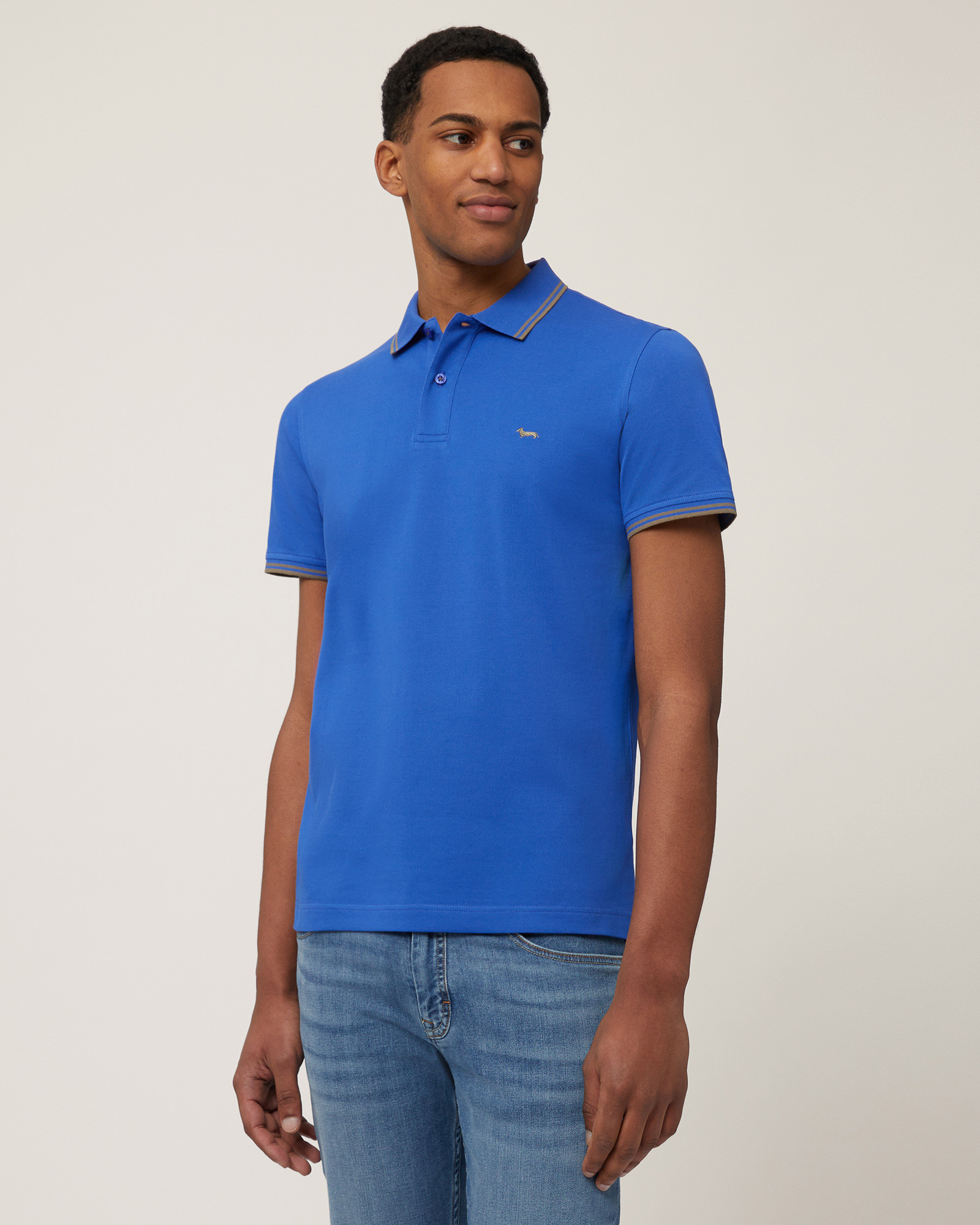 Polo with Striped Details