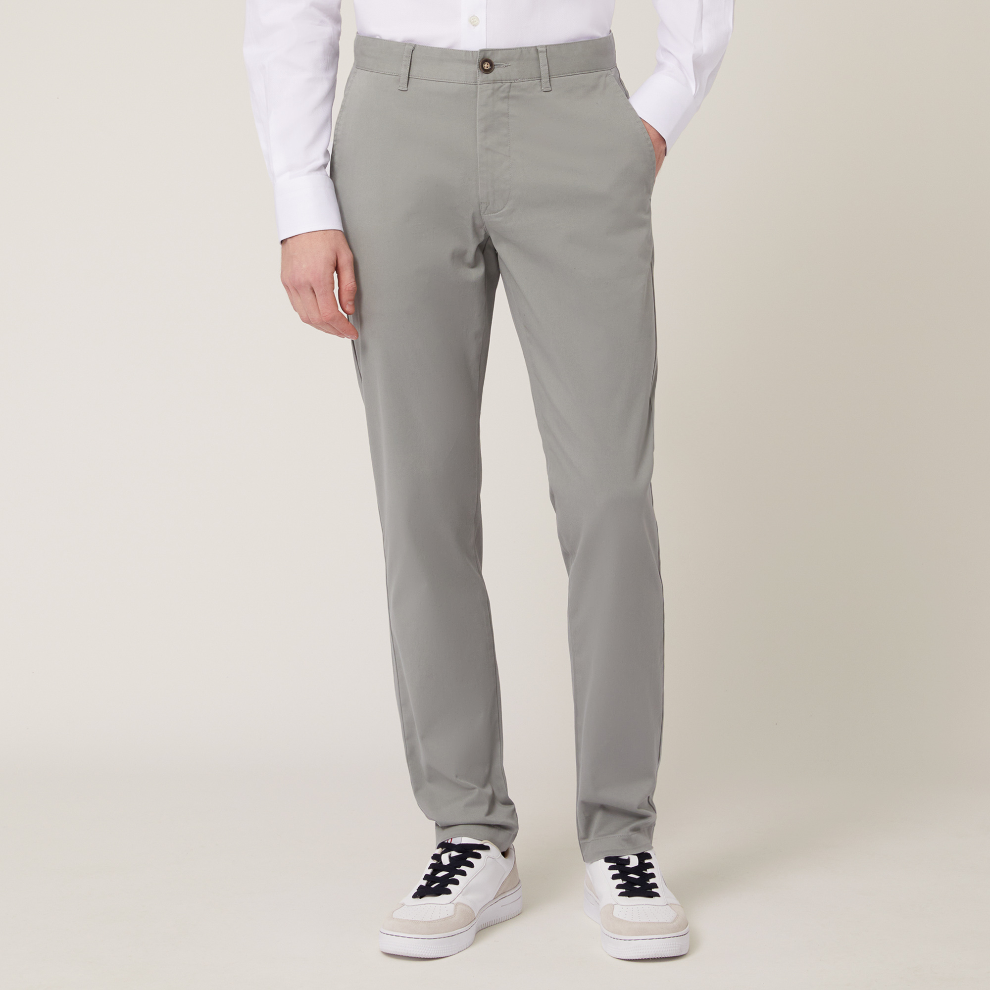 Pantaloni Chino In Twill, Verde, large image number 0