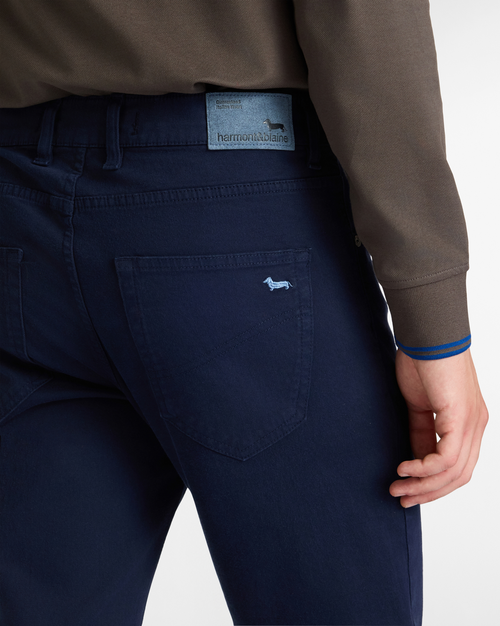 Narrow Fit Gabardine Pants, Navy Blue, large image number 2