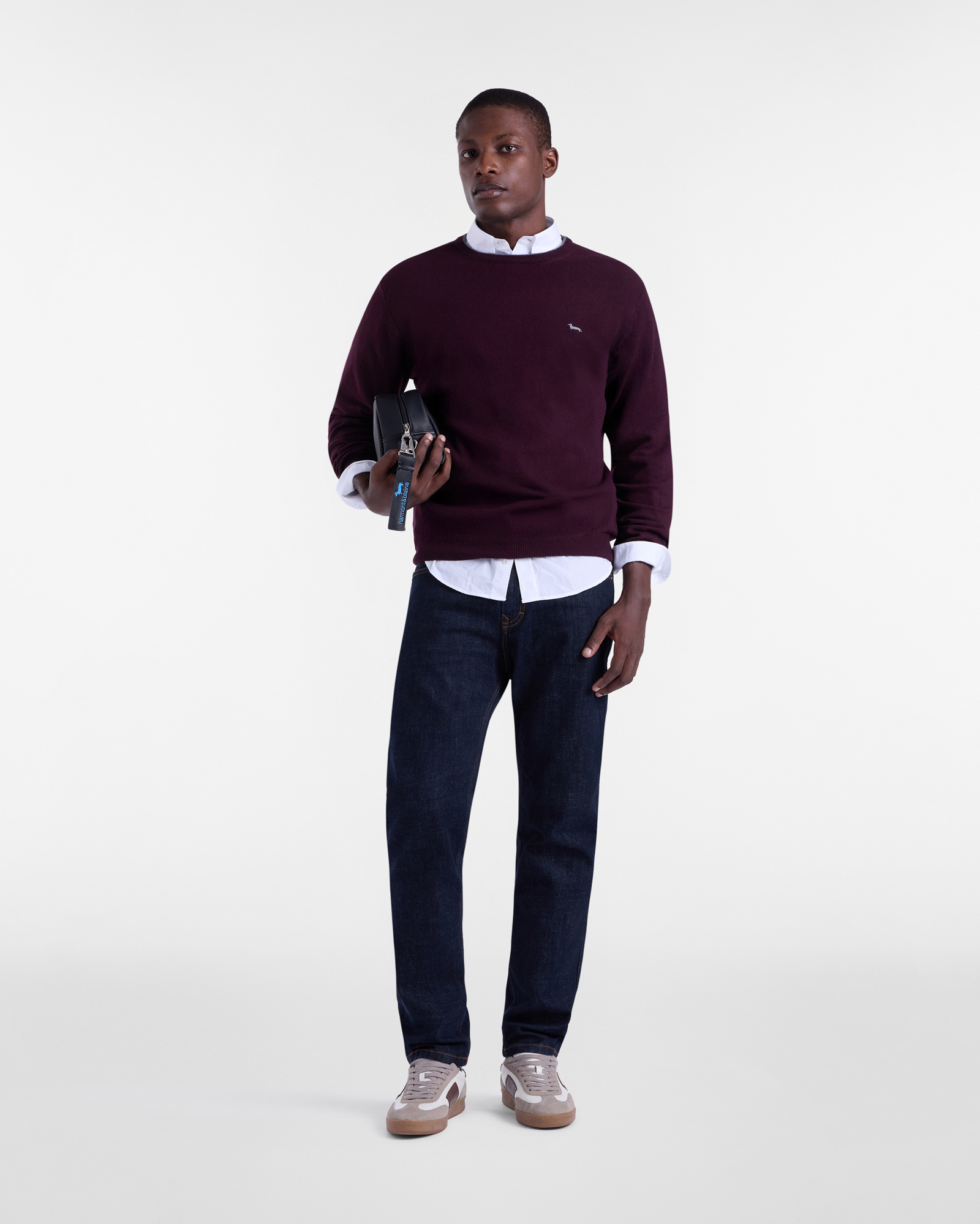 Sweater with Contrast Details, Dark Red, large image number 3