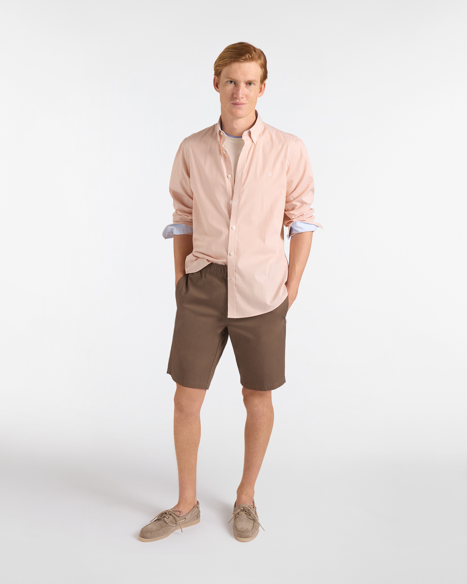 Bermuda Uomo Con Elastico Regular Fit, Marrone chiaro, large image number 3