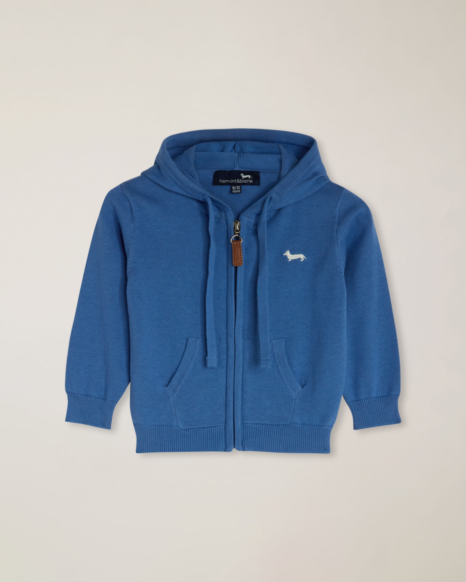 C&aacute;rdigan con cremallera completa, capucha y logo bordado