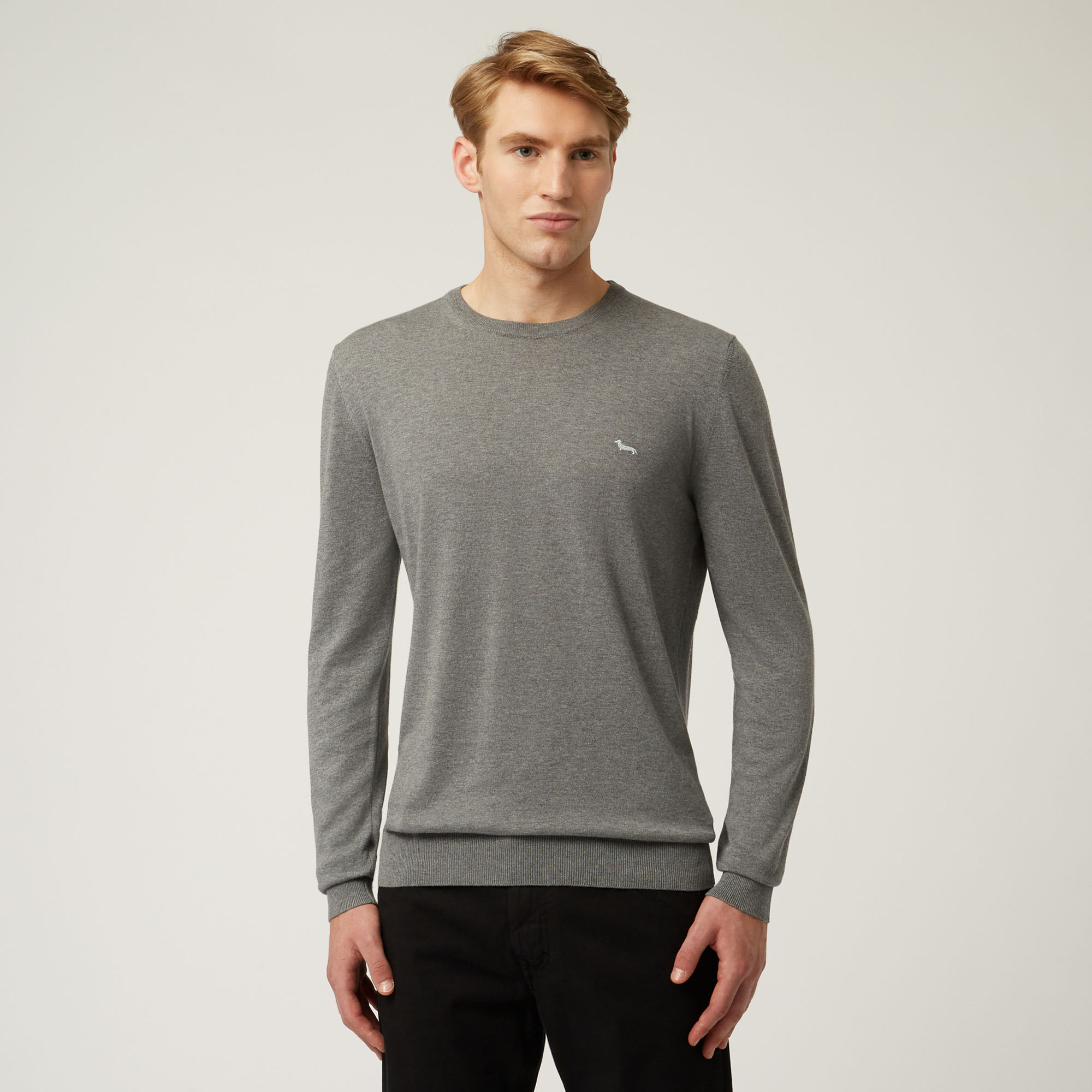 Essentials cotton and cashmere sweater, Grey, large