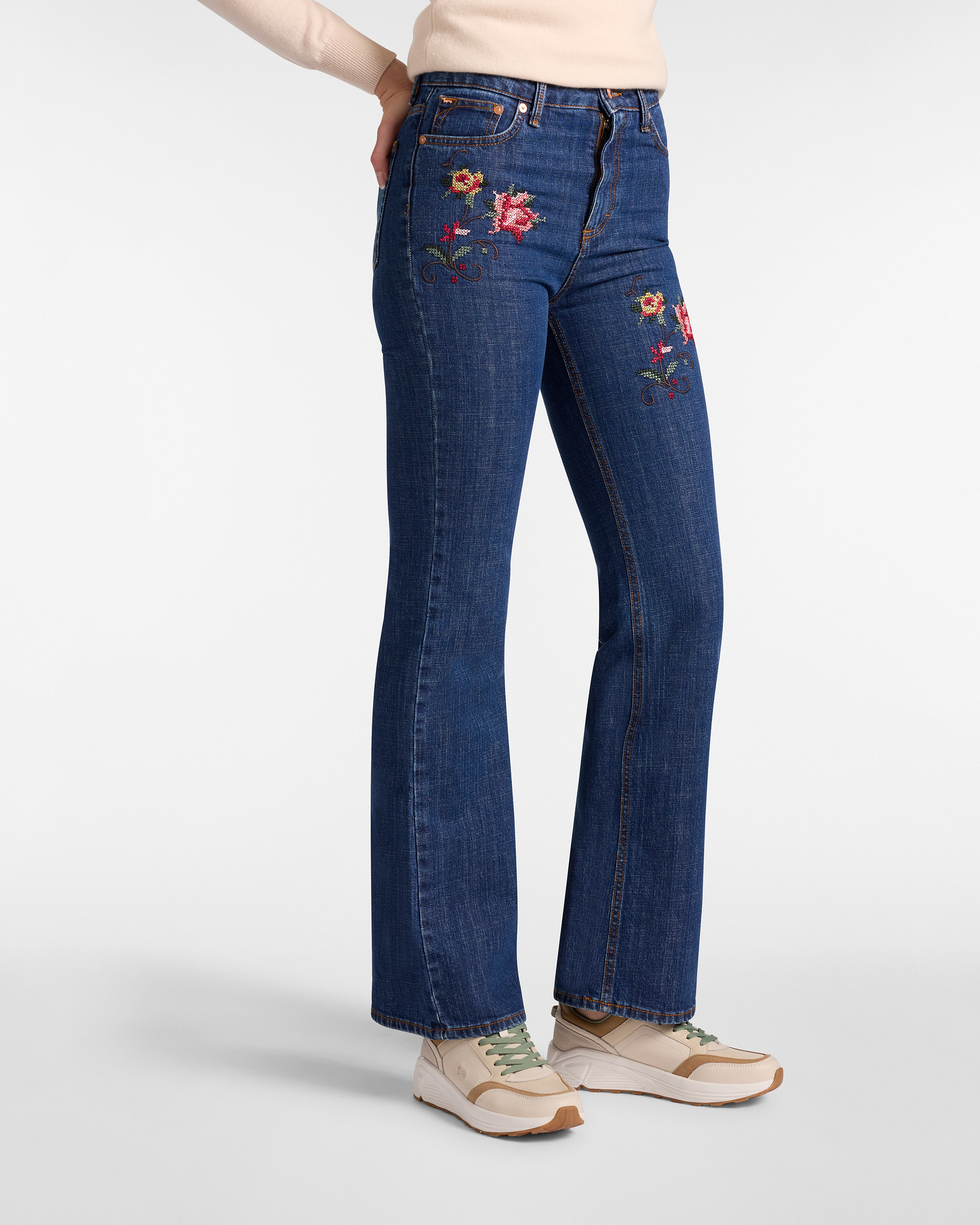 Jeans with Embroidery from the Capsule Artigianalità a Colori
