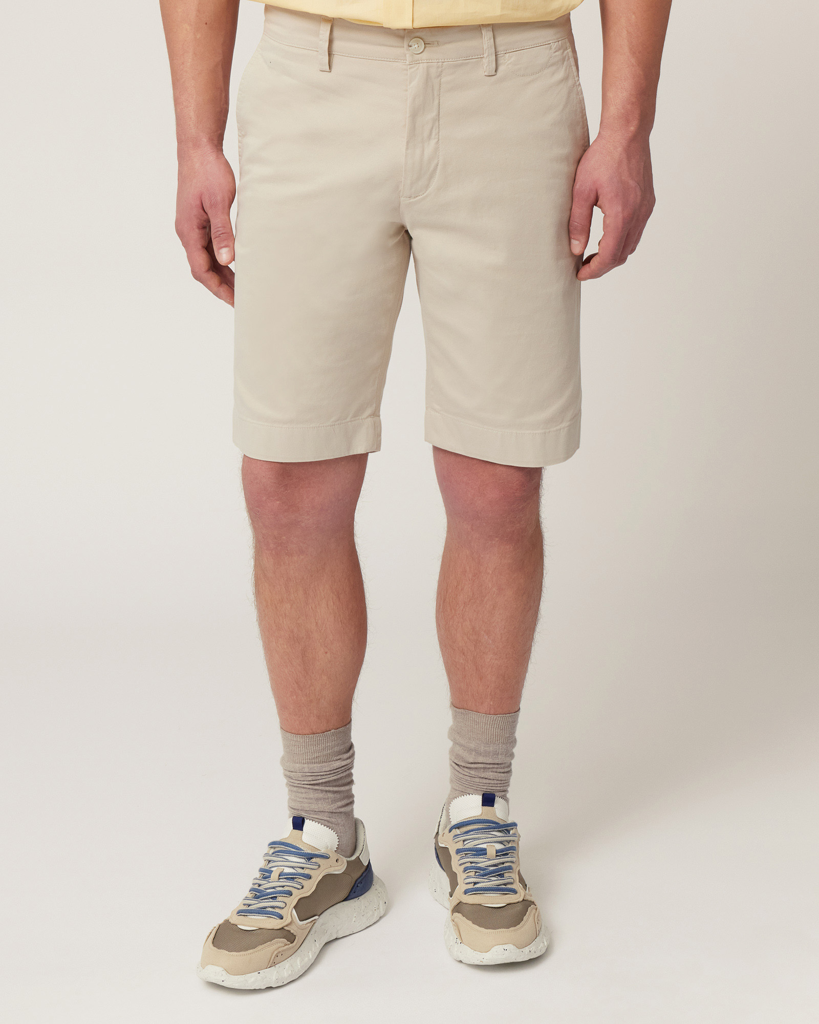 Cotton Bermuda Shorts, Beige, large