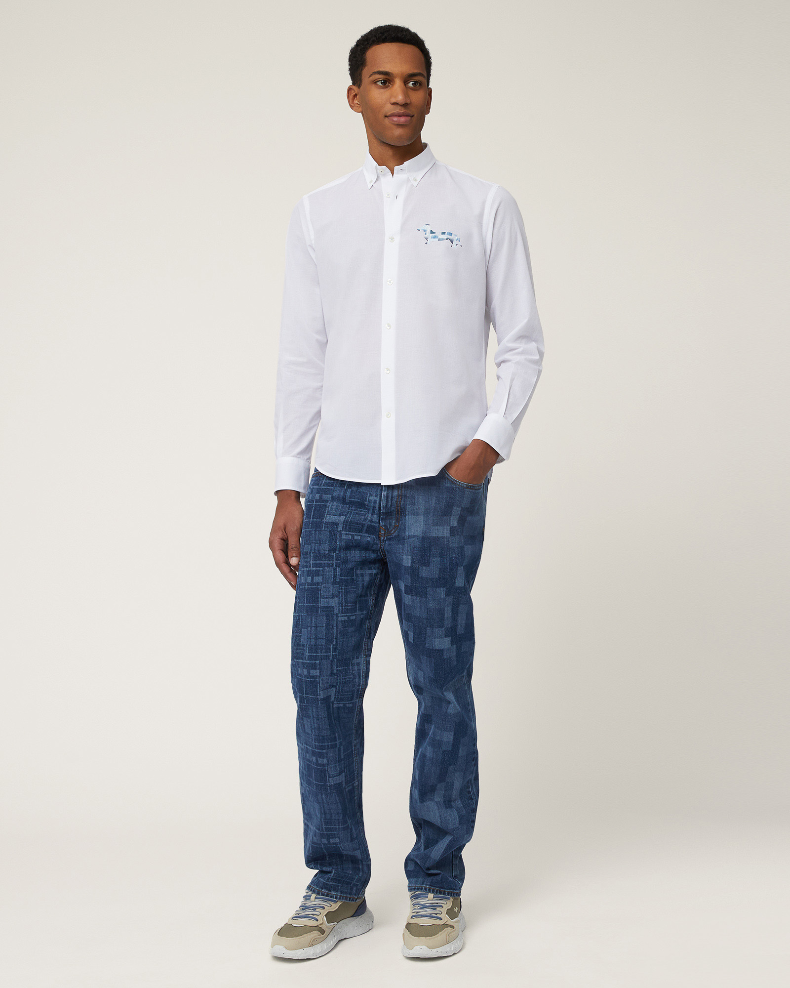 Shirt with Printed Dachshund, White, large image number 3