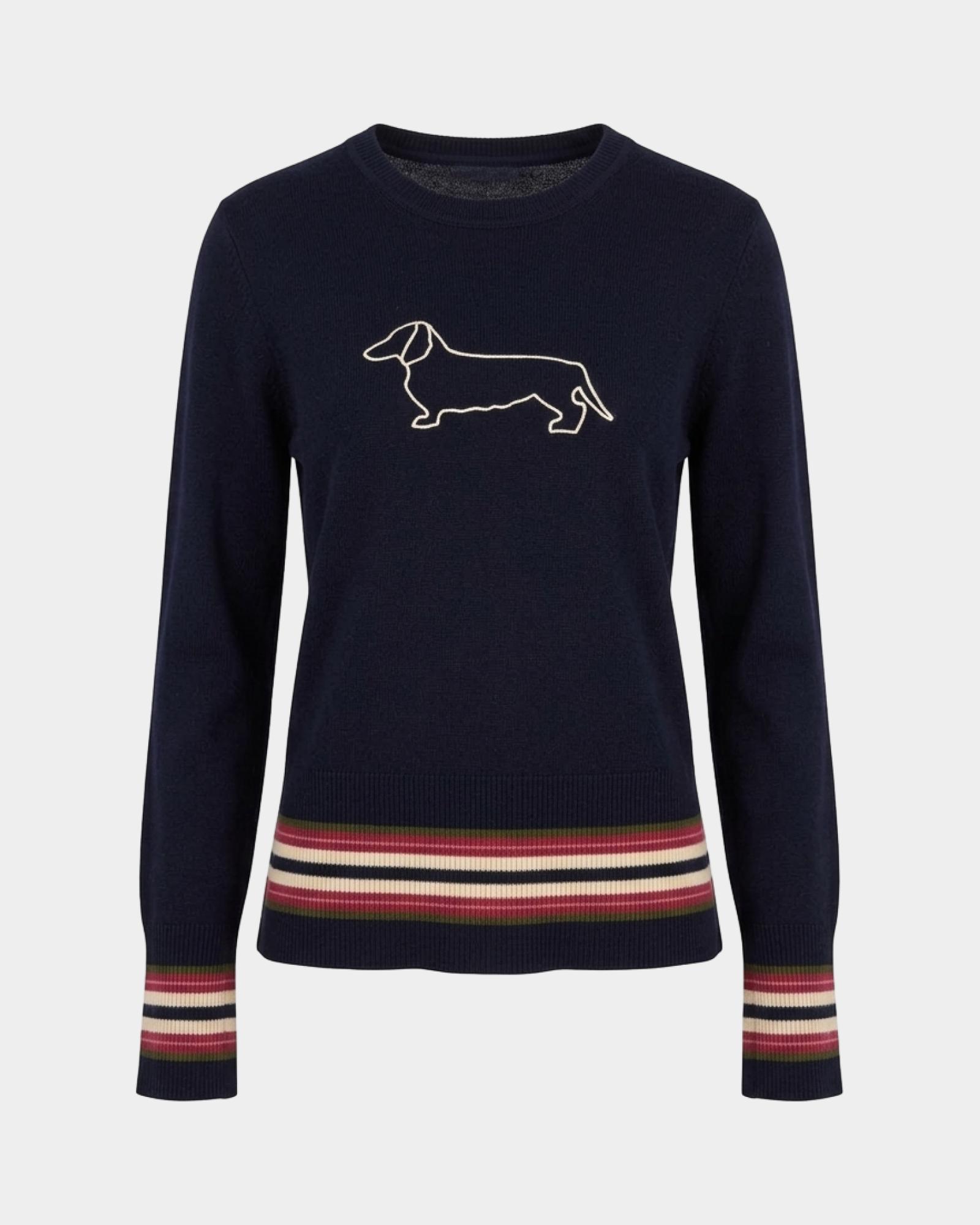 Women's Made in Italy regular fit sweater in wool blend, BLUE, large