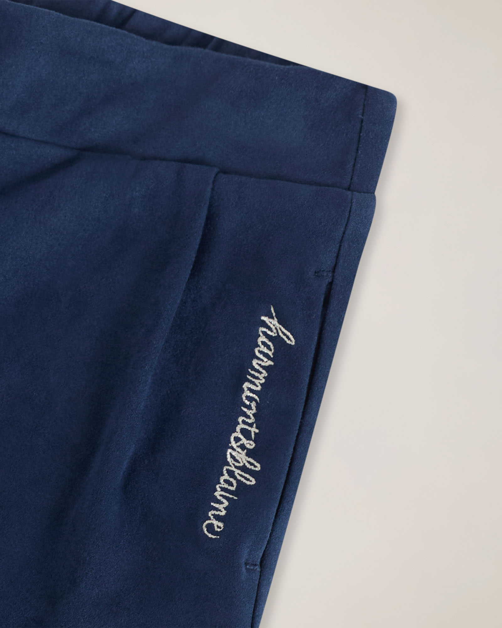 Bermuda ecoleather con ricamo logo, Blu, large image number 2