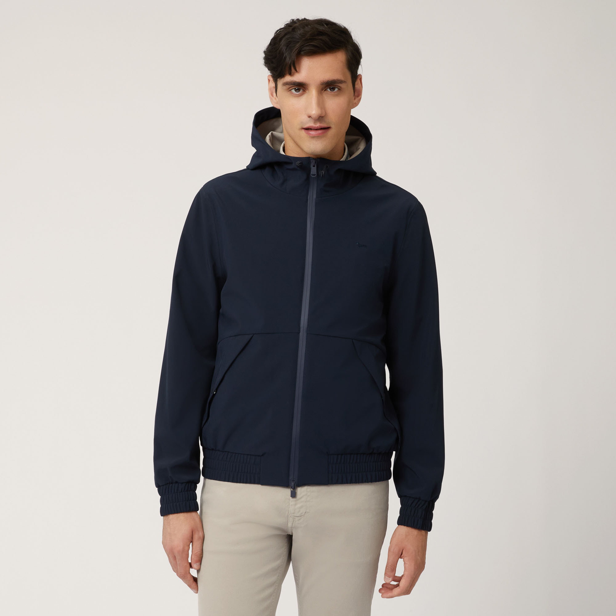 Bomber À Capuche En Softshell, Bleu, large image number 0
