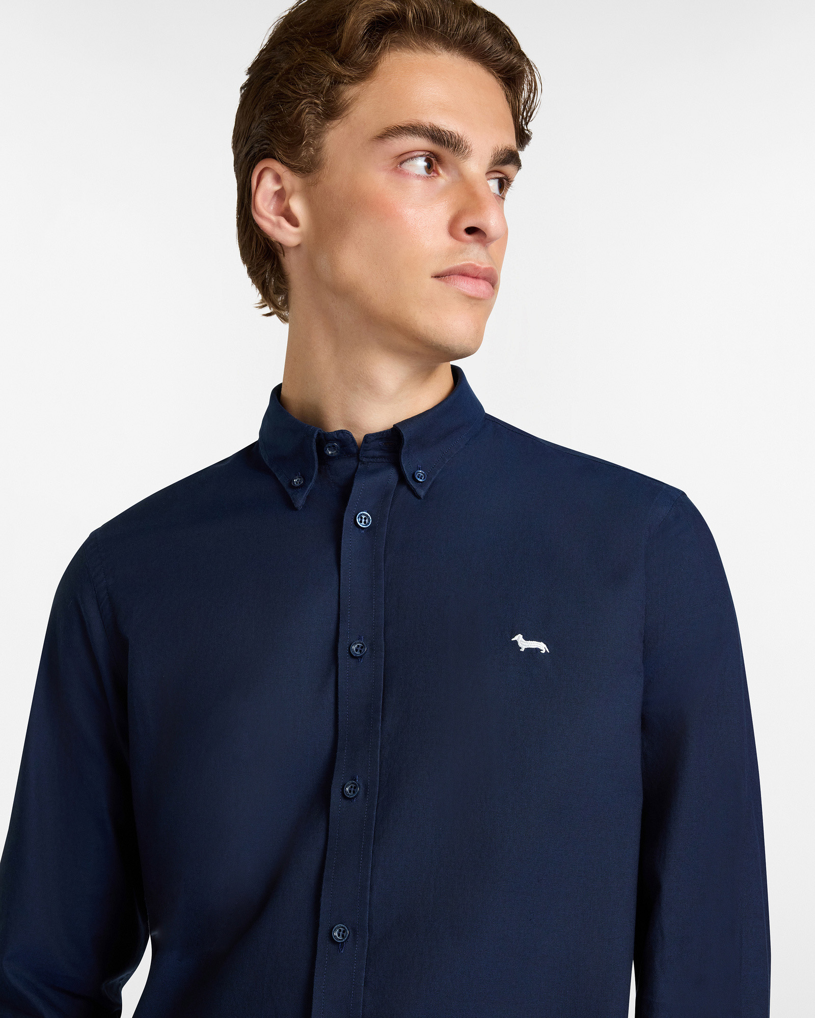 Essentials shirt in plain-coloured cotton, Blue, large image number 2