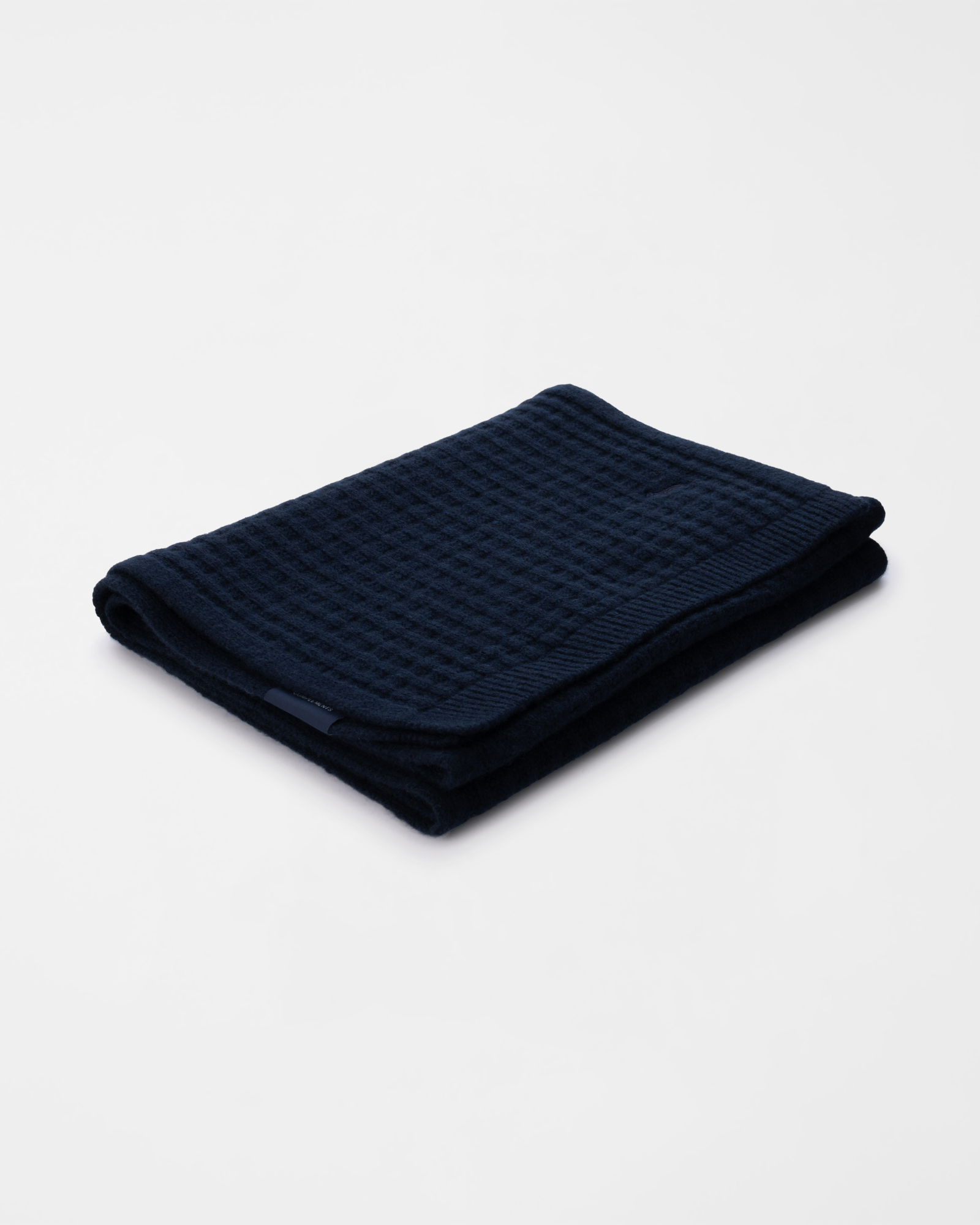 Men&rsquo;s pure cashmere knitted scarf, NAVY BLUE, large
