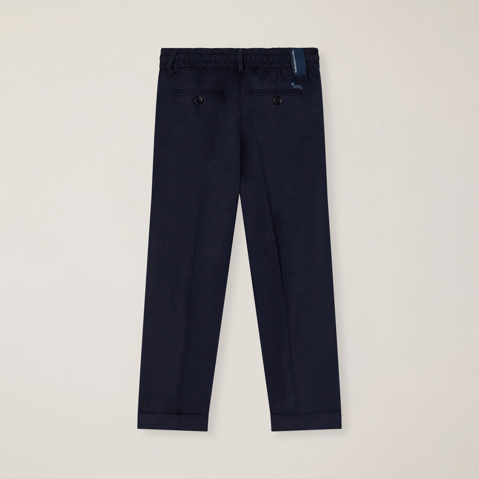 Pantalón en mezcla de lino con cordón