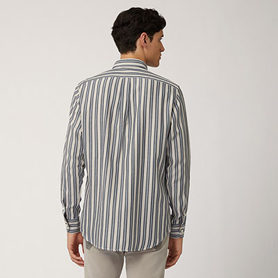 Striped Cotton And Lyocell Shirt