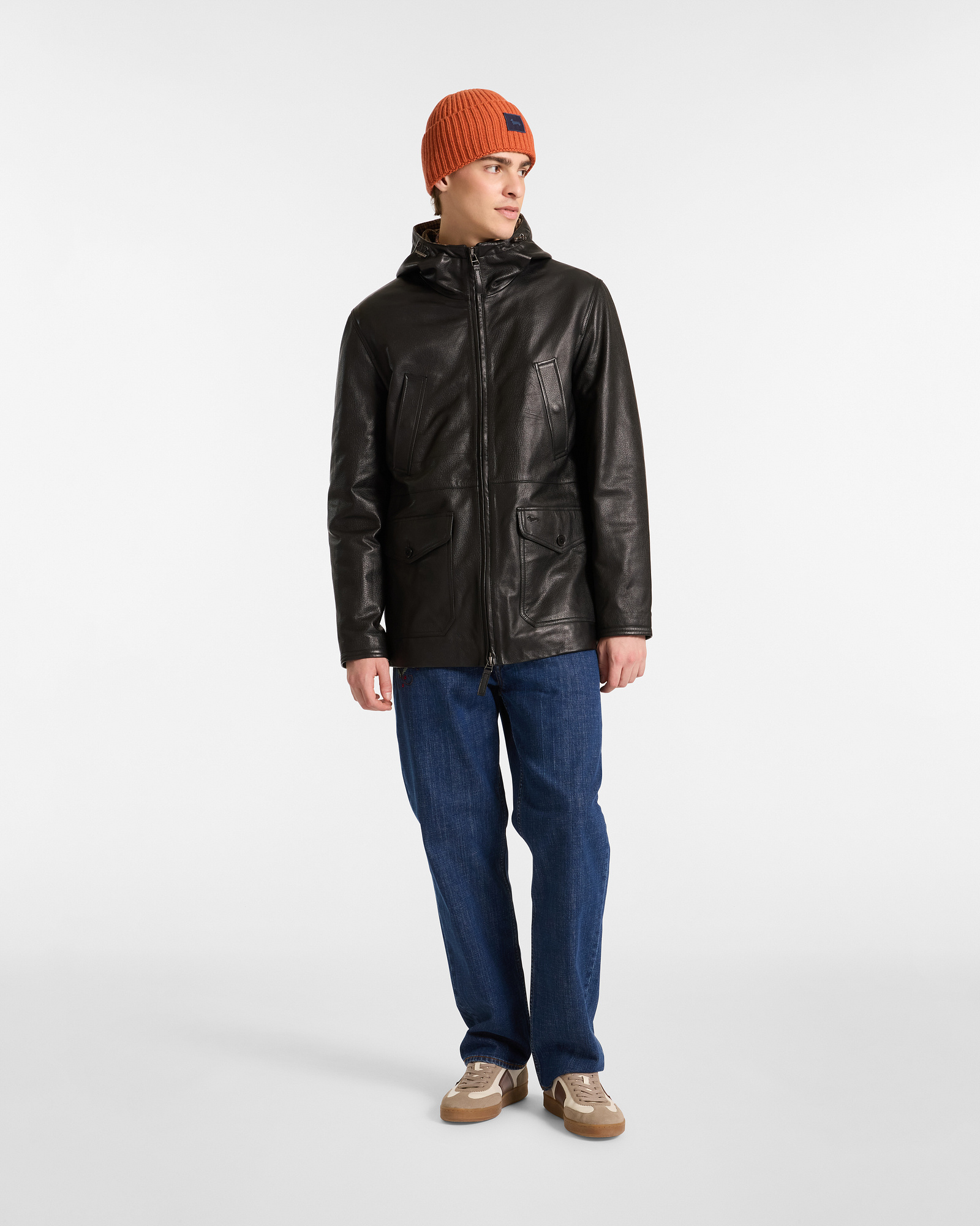 Genuine Leather Jacket, Black, large image number 3