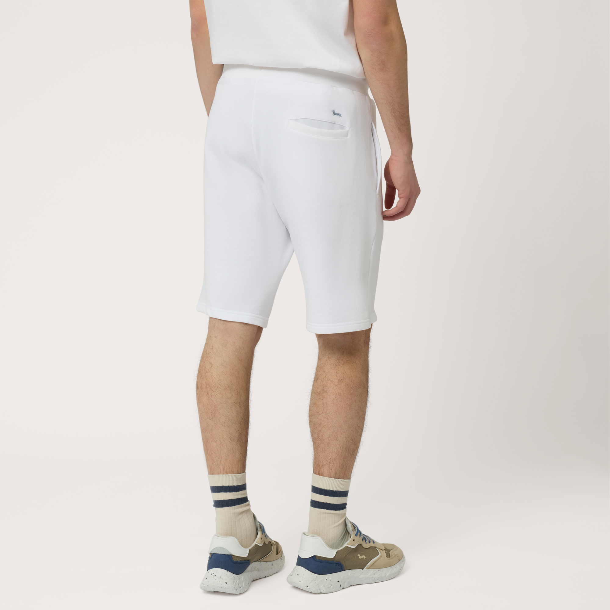 Cotton Sporty Bermuda Shorts, White, large image number 1
