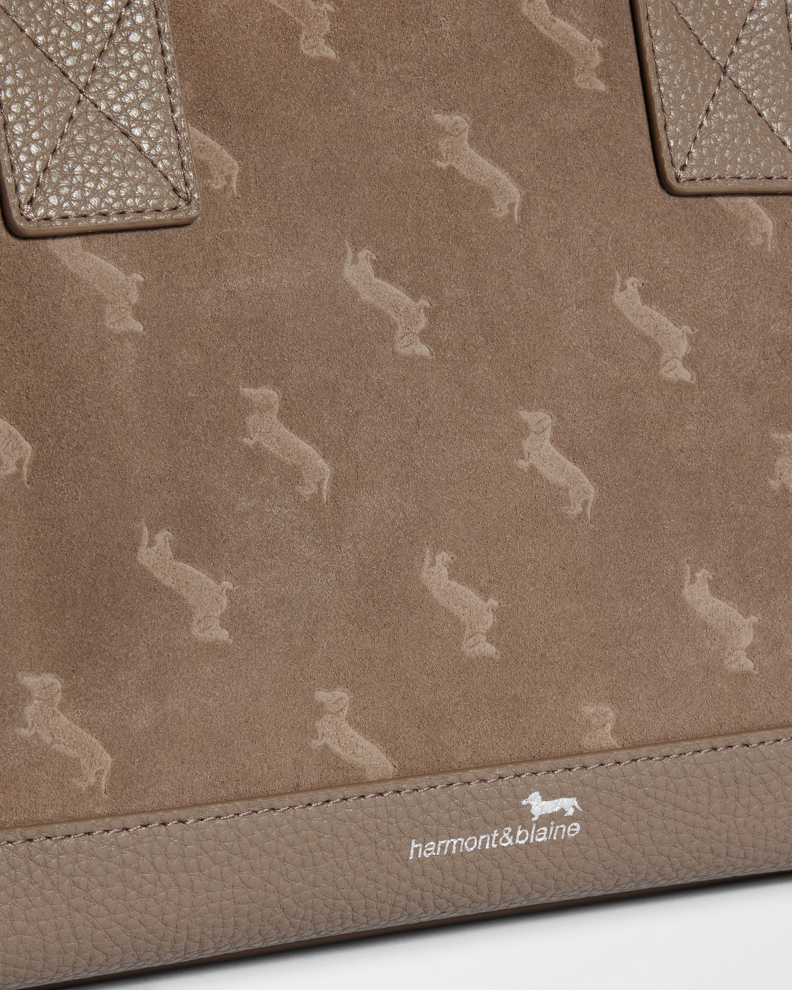 Leather Bag with Dachshunds, Mud, large image number 2