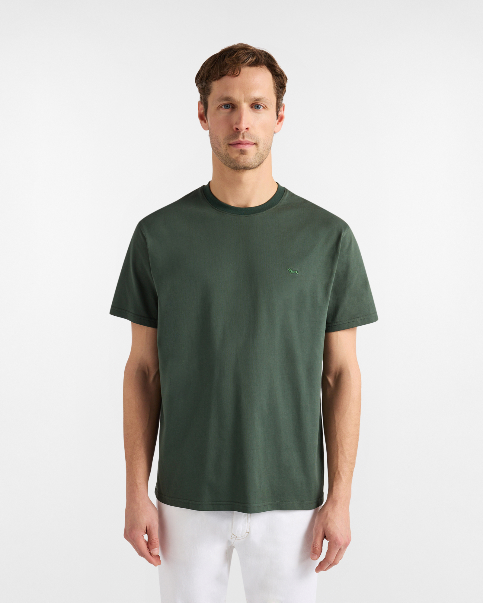 Solid color Relaxed T-shirt, Green, large