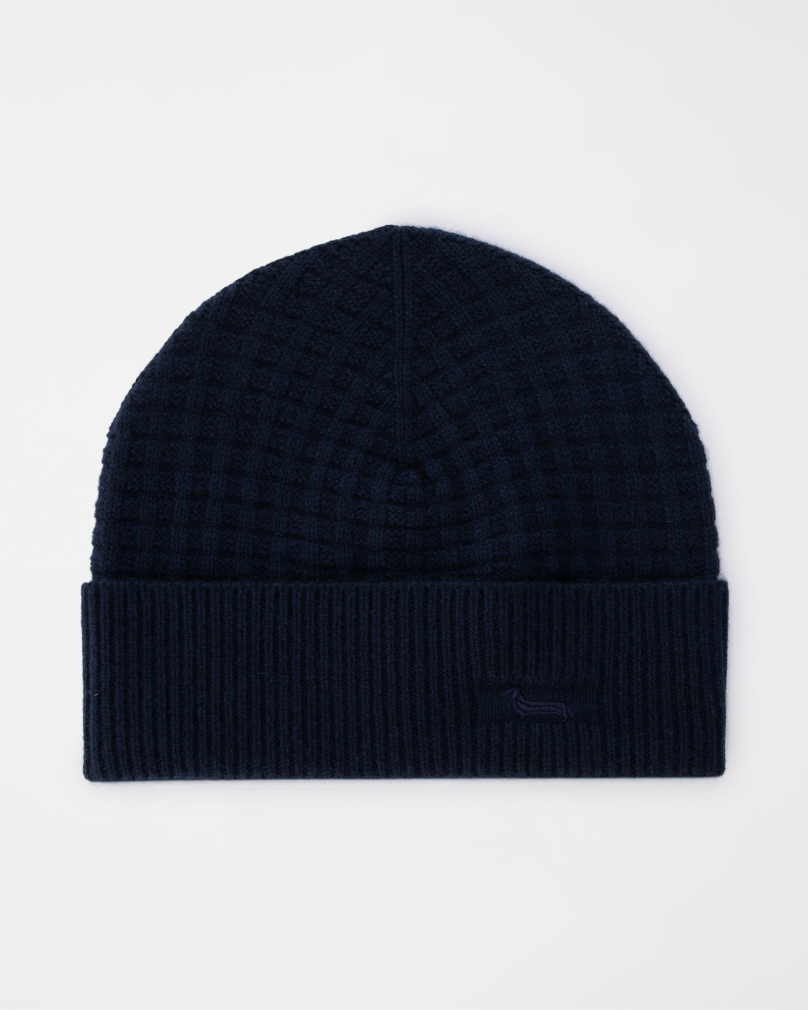 Men&rsquo;s pure cashmere knitted beanie, NAVY BLUE, large