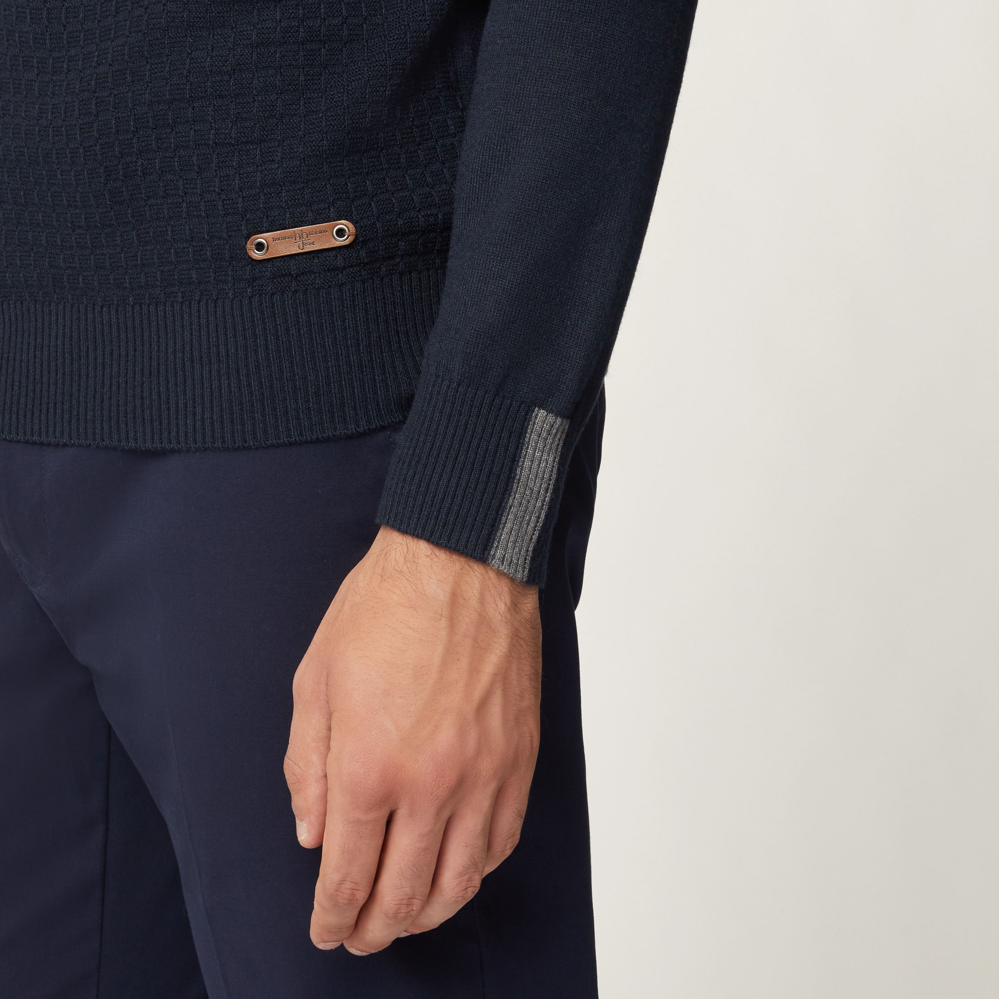 Dolcevita In Misto Lana Con Texture 3D, Light Blue, large image number 2