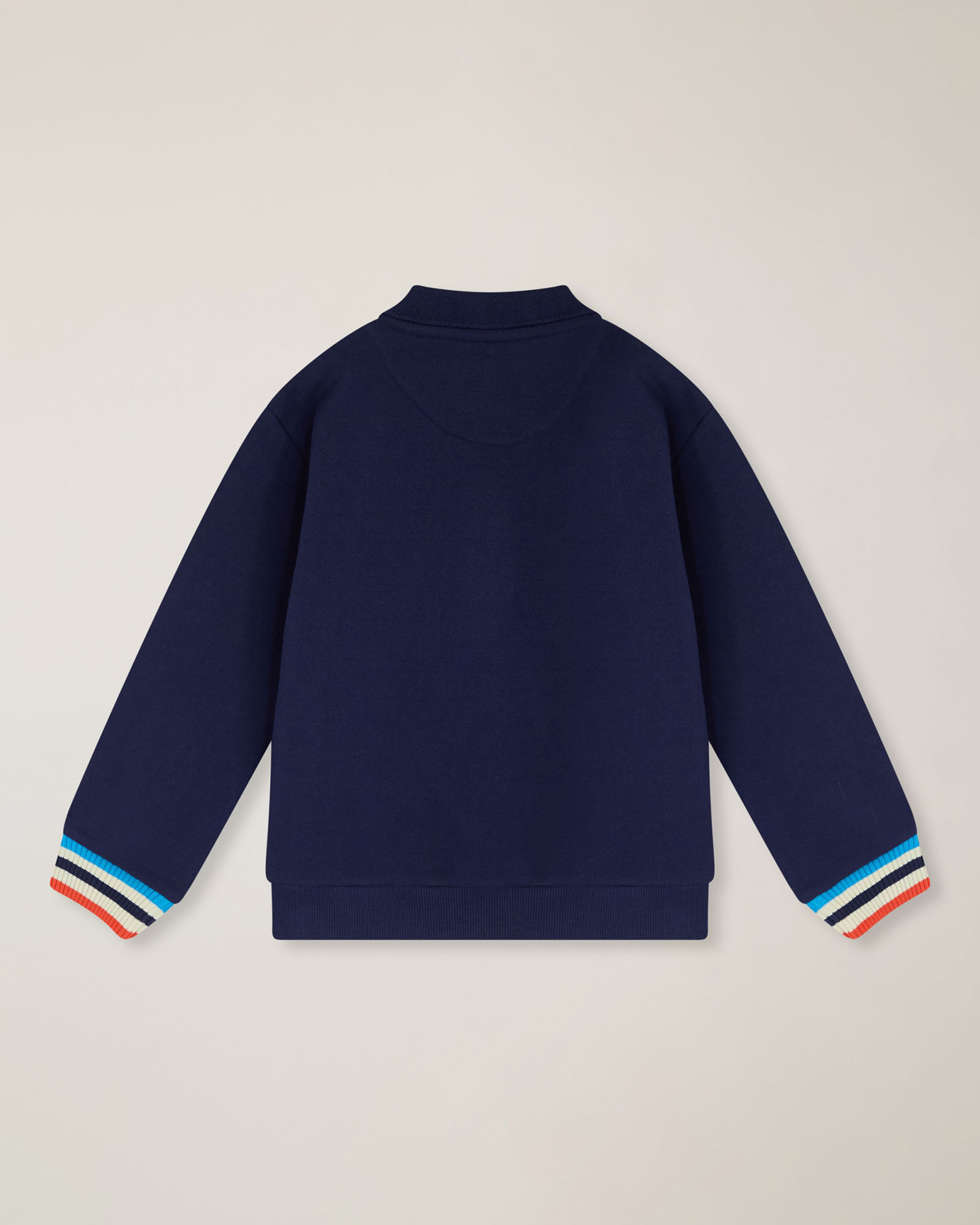 Fleece polo with logo tape, Navy Blue, large image number 1